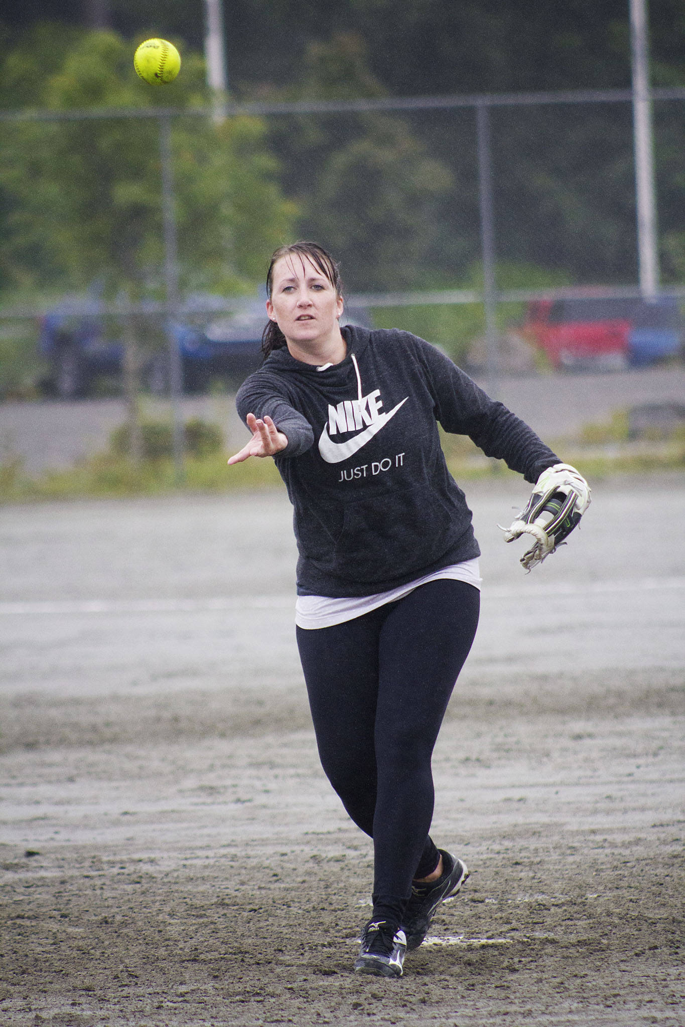 Lilly Schramm pitches during the 22nd Annual Coed Softball Benefit Tournament over the weekend. (Courtesy Photo | Katie Damien)
