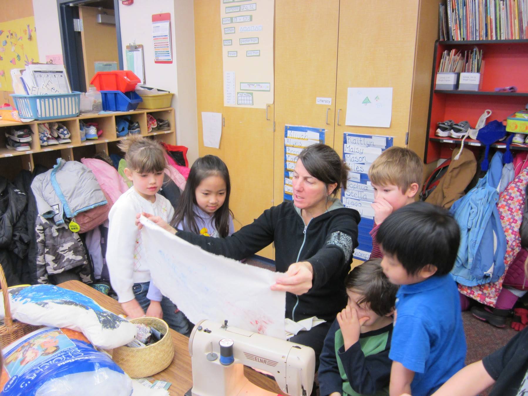 Jennifer Thompson with her students at Harborview Elementary School. (Courtesy Photo)