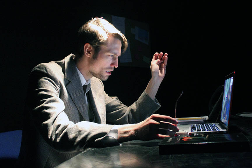 Bryan Crowder portrays the college professor in “Oleanna.” (Courtesy Photo | Perseverance Theatre)