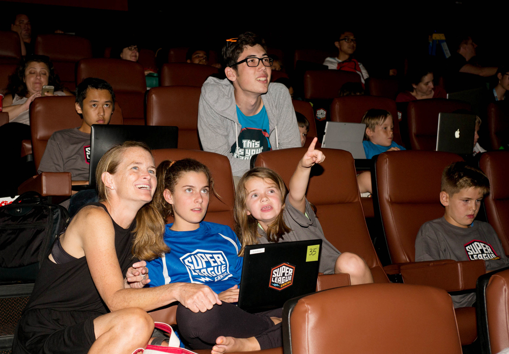 Gamers attend the first in-theater video game league for multi-players of all ages to compete in the Super League Gaming event held at Cinemark Playa Vista and XD Theater in Los Angeles.