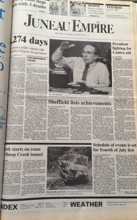 The front page of the Empire on June 24, 1986