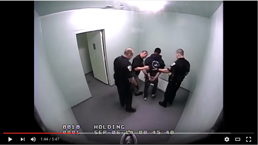A screengrab from the YouTube video showing a Sitka teen being repeatedly tased by police while in custody in the fall of 2014.
