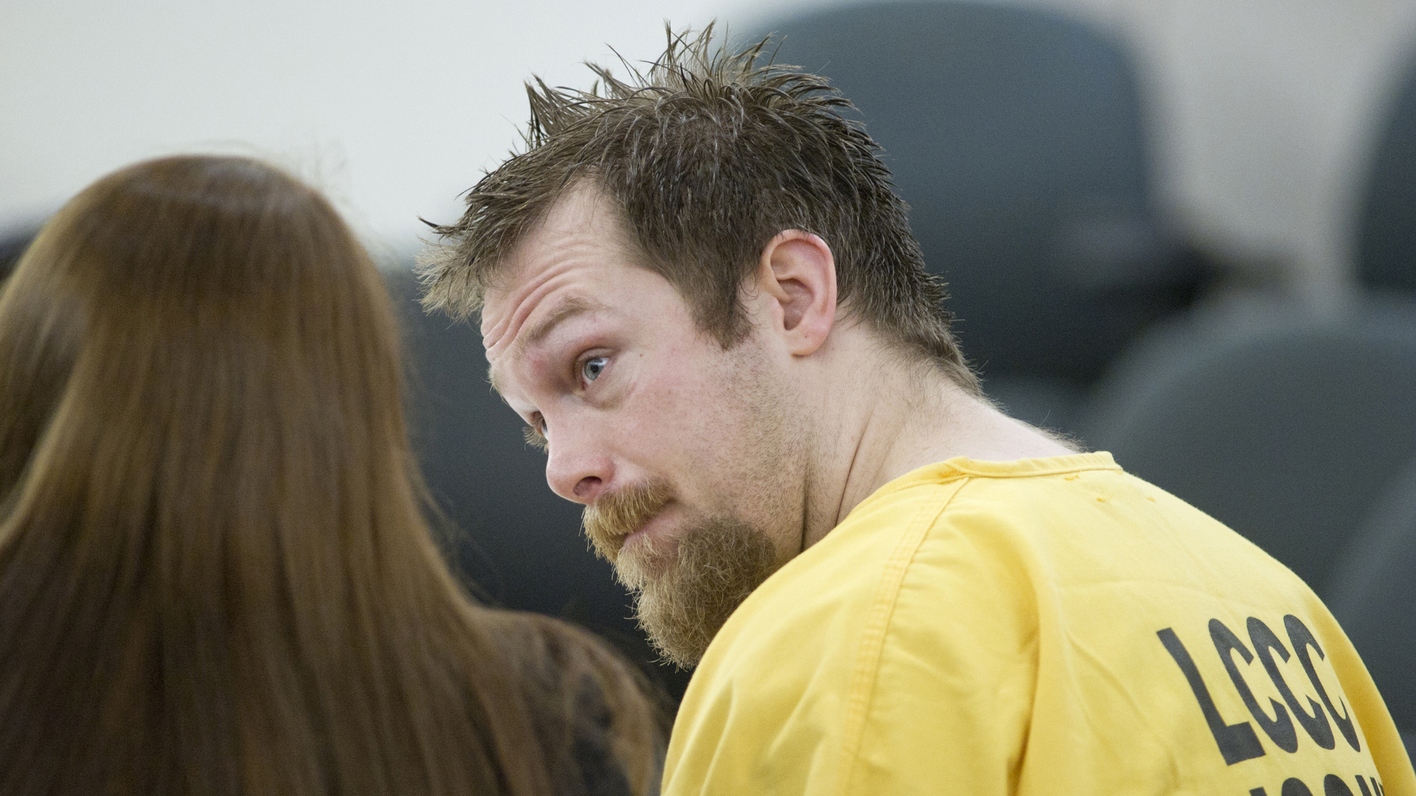 in this September 2016 file photo, Christopher D. Strawn, 33, appears in Juneau Superior Court for a status hearing on charges in the murder of 30-year-old Brandon C. Cook at the Kodzoff Acres Mobile Home Park Oct. 20, 2015. (Michael Penn | Juneau Empire file)
