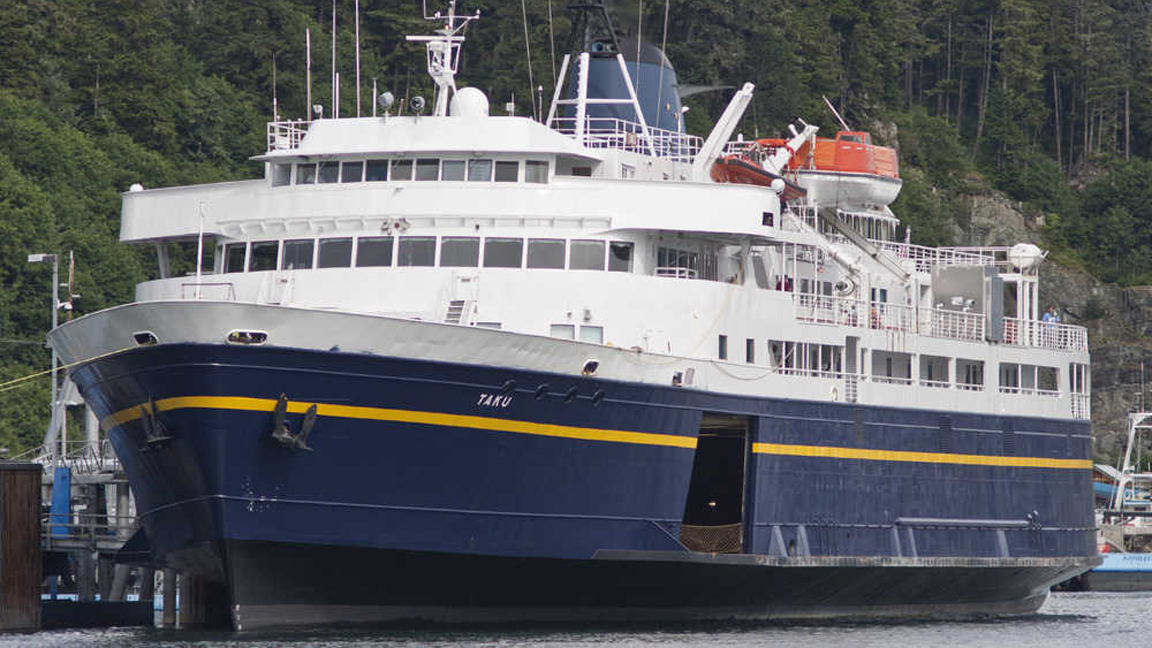The State of Alaska is considering selling the Alaska Marine Highway ferry Taku. The ship was commissioned in 1963. (Michael Penn | Juneau Empire file)