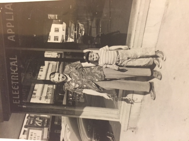 Historical photo of Lisle Hebert Sr. with his young son, Lisle Jr. in downtown Juneau. (Courtesy Photo | Claire Richardson)
