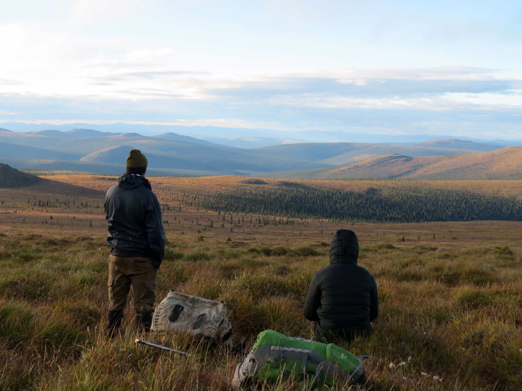 Bjorn Dihle | FOR THE JUNEAU EMPIRE Luke and Kiah Dihle look out on the tundra during a caribou hunt.