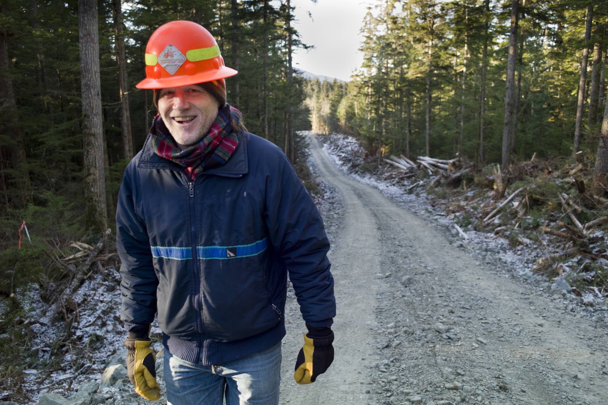 Alan Steffert, project manager for the city, gives a tour of the West Douglas Pioneer Road on Friday. (Michael Penn | Juneau Empire)