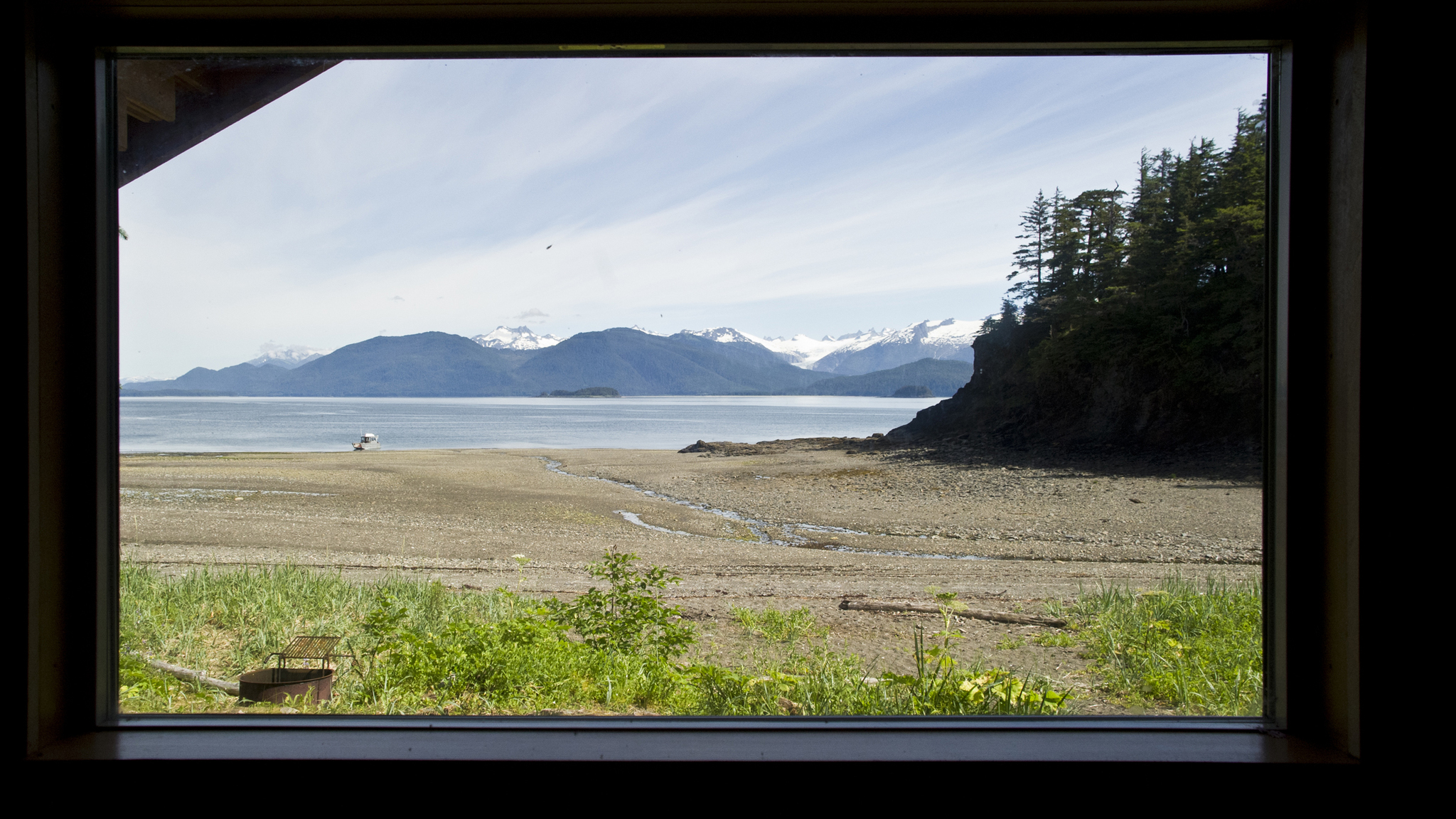 The view from the Alaska State Park’s Salamander Cabin on Shelter Island on June 23, 2016. (Michael Penn | Juneau Empire File)