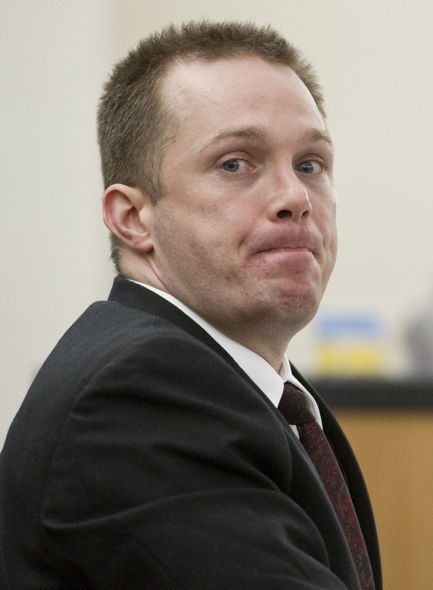 Christopher D. Strawn appears in Juneau Superior Court on Wednesday during jury selection for his trial on charges in the murder of 30-year-old Brandon C. Cook at the Kodzoff Acres Mobile Home Park Oct. 20, 2015. (Michael Penn | Juneau Empire)