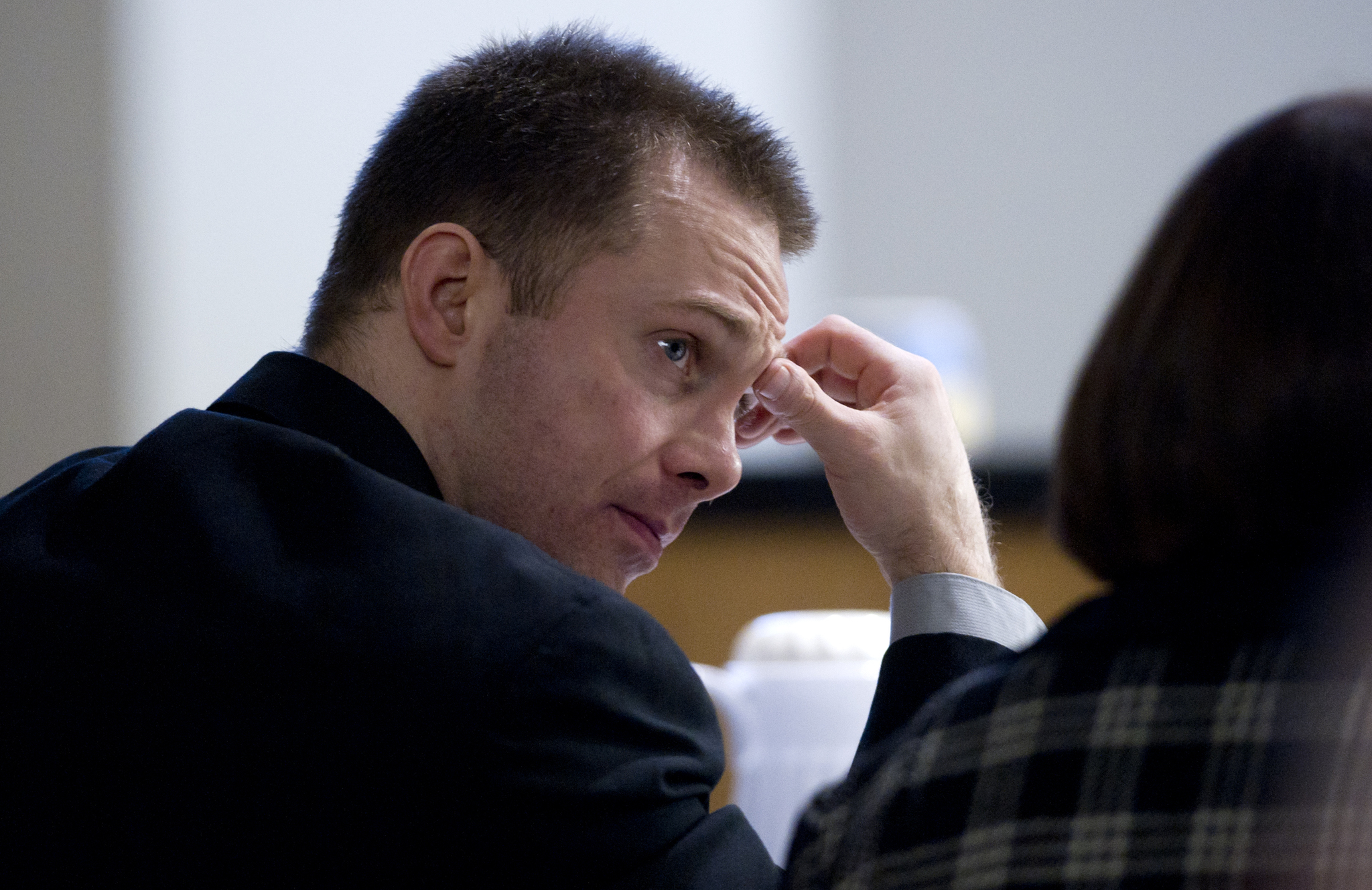 Christopher D. Strawn appears in Juneau Superior Court on Thursday during his trial on charges in the murder of 30-year-old Brandon C. Cook at the Kodzoff Acres Mobile Home Park Oct. 20, 2015. (Michael Penn | Juneau Empire)