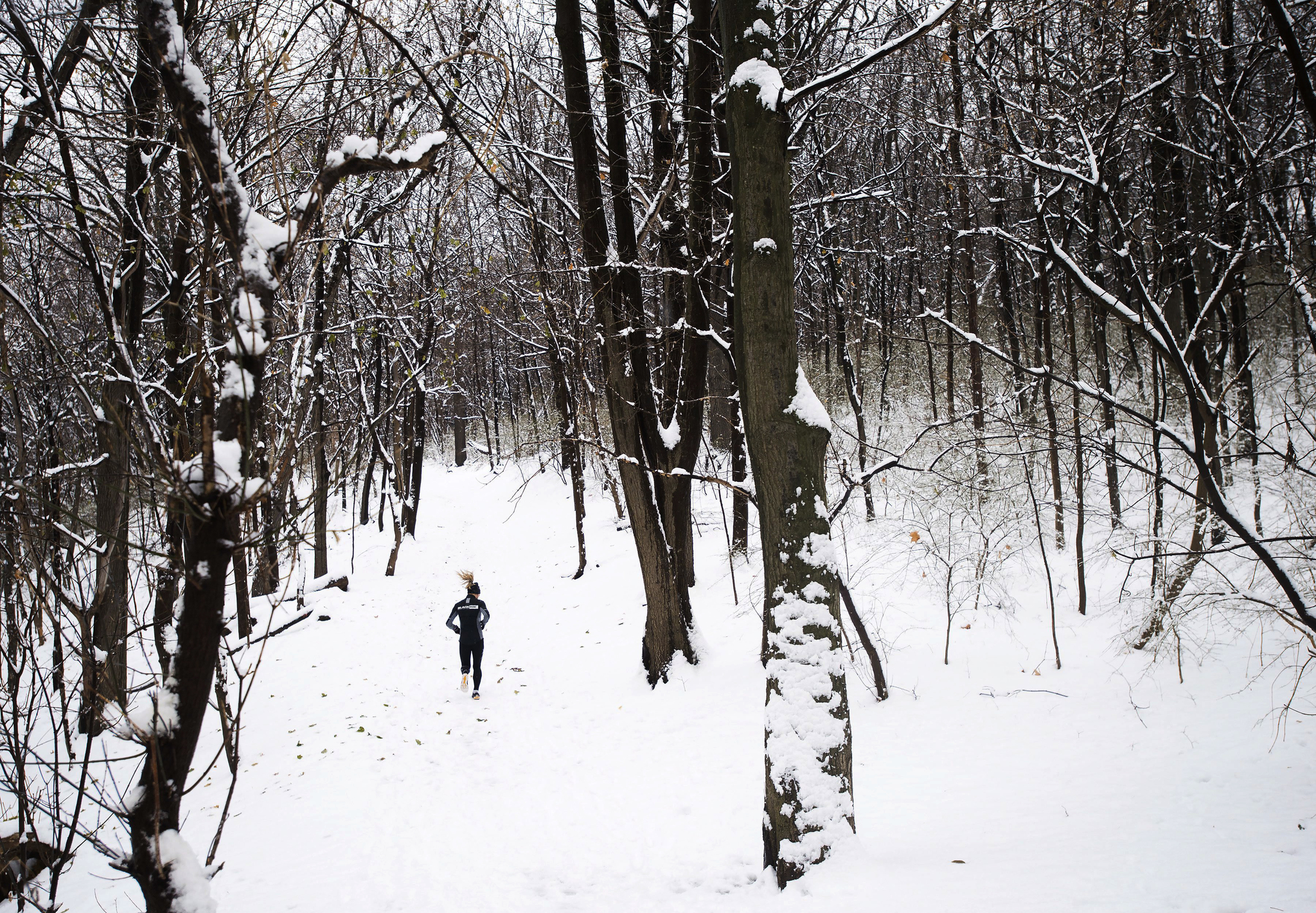 Nathan Denette | The Canadian Press In this Dec. 12, 2016 photo, a woman runs on a snowy path in High Park in Toronto. The National Oceanic and Atmospheric Administration Thursday pronounced the most recent La Nina event over as of January.