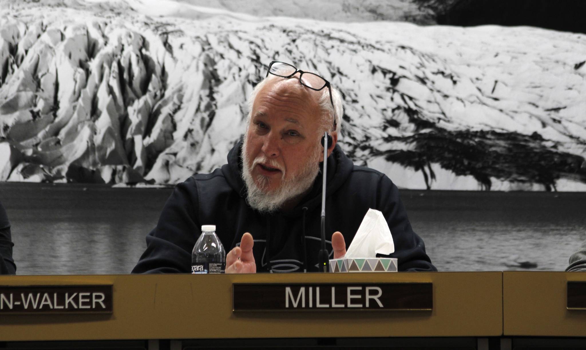 Planning Commission member Dan Miller explains his reasoning for moving to approve the Preliminary Plat for the Pederson Hill subdivision Tuesday night. The Planning Commission unanimously approved the Preliminary Plat proposal at the meeting. (Alex McCarthy | Juneau Empire)