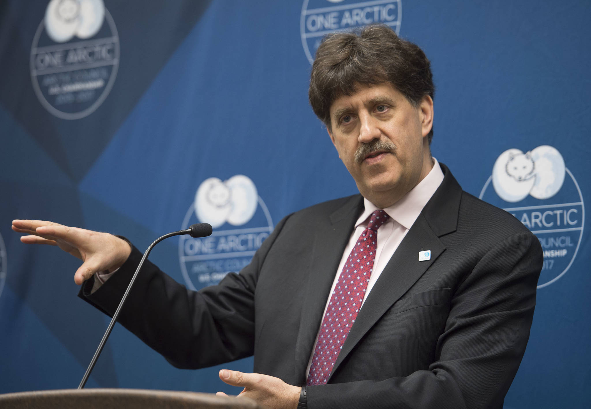 David Balton, Ambassador and Chair of the Senior Arctic Officials, holds a press conference at Centennial Hall on Friday after a week of State Department-level meetings in Juneau. (Michael Penn | Juneau Empire)