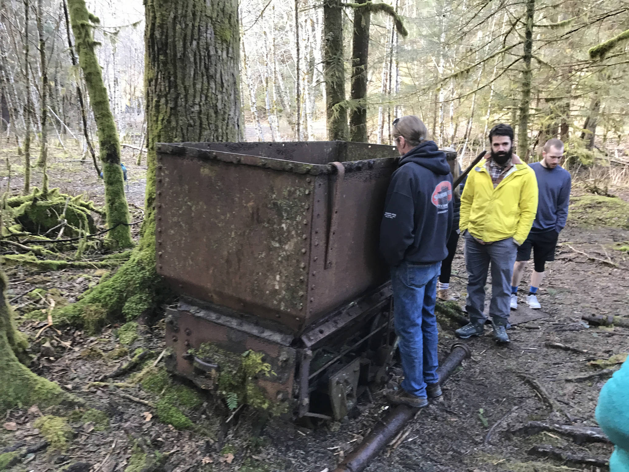 Numerous artifacts remain where the mine used to be, including mine carts, railways and the foundations of buildings from the town of Treadwell. (Alex McCarthy | Juneau Empire)