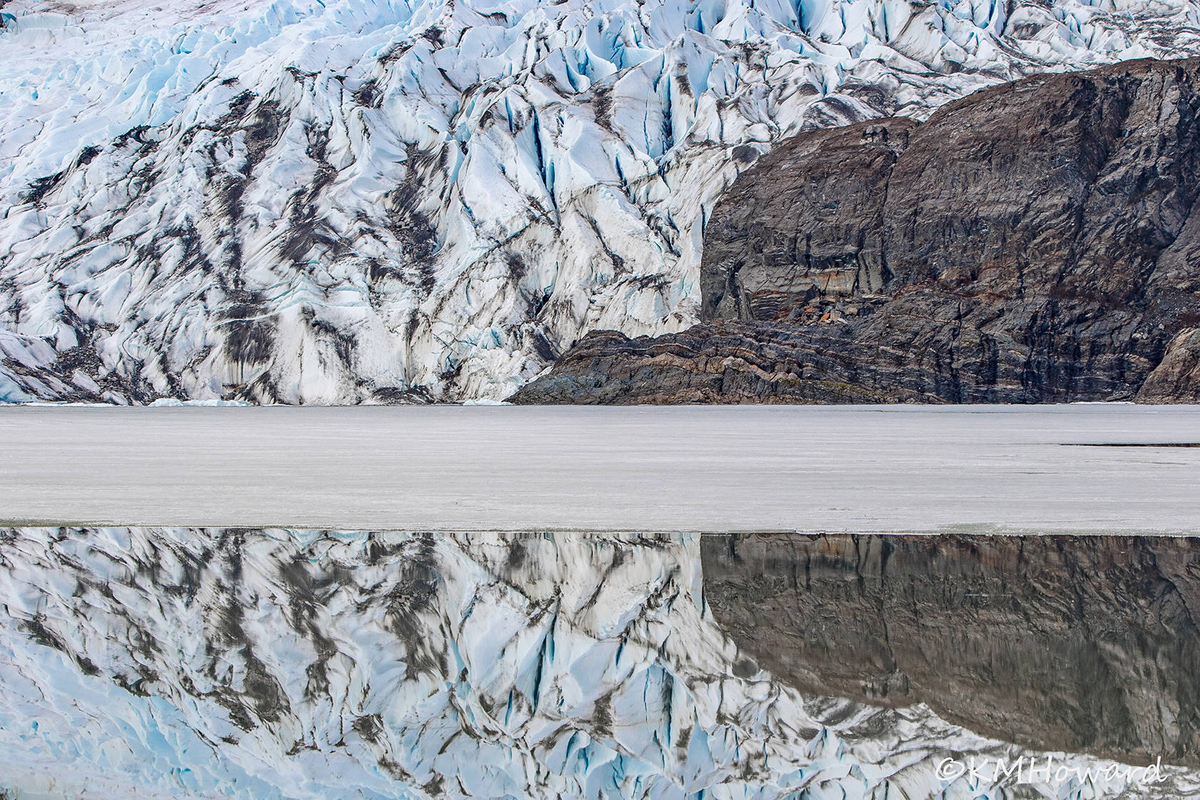 Glacier reflection at break-up on April 20. (Photo by Kerry Howard)