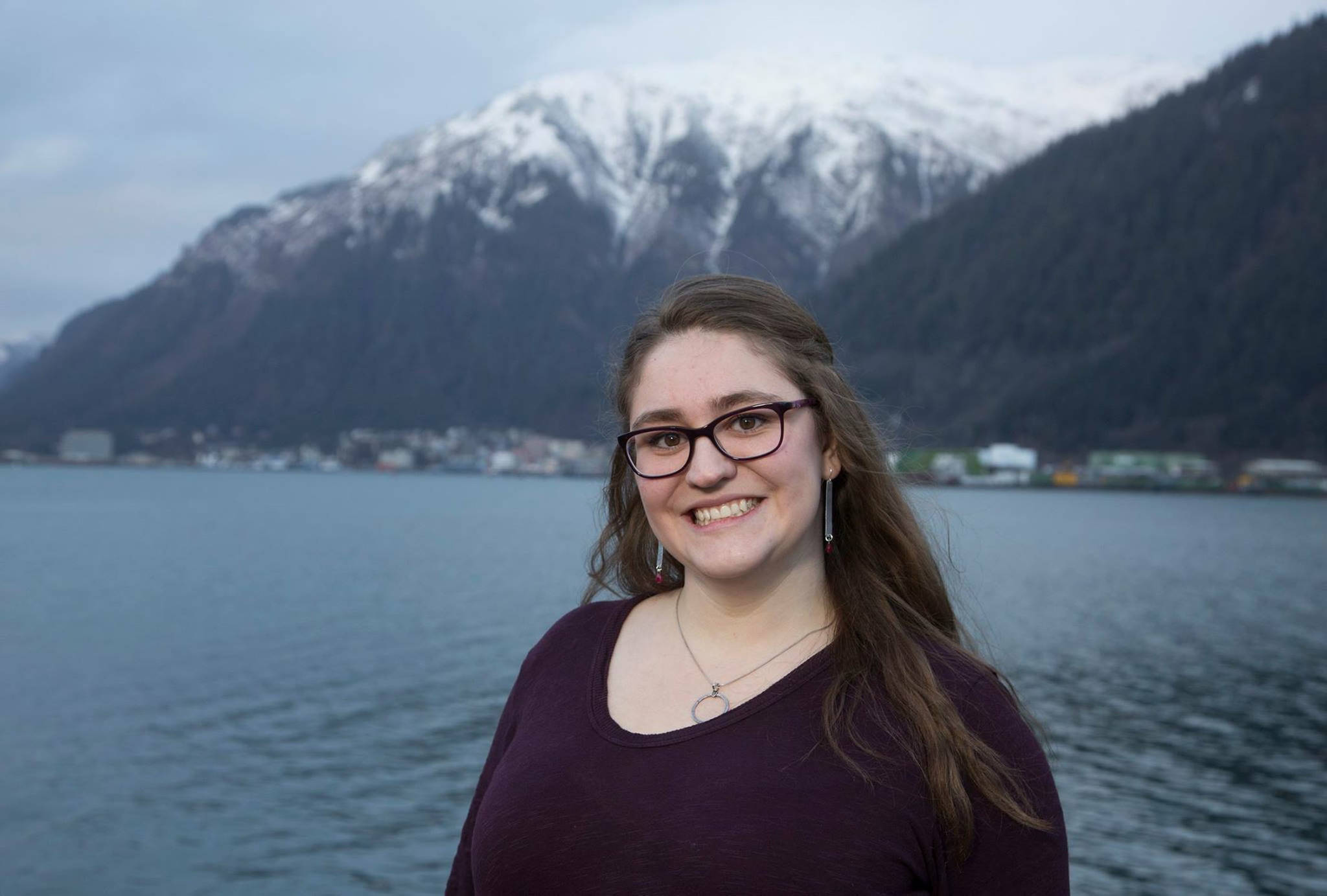 Callie Conerton stands in front of Mount Juneau. Courtesey of Callie Conerton.