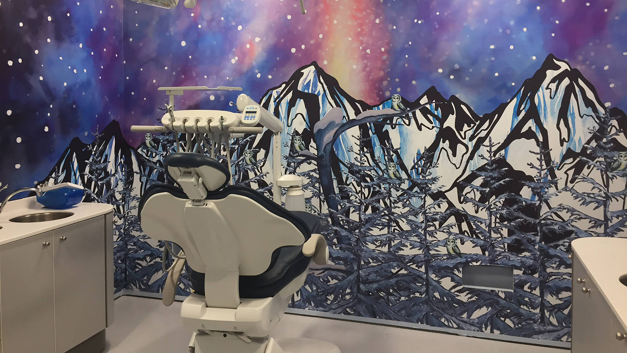 SEARHC employee and artist Sydney Akagi painted this mural in one of the exam rooms at the new children&rsquo;s dental clinic. (Courtesy Photo | SEARHC)