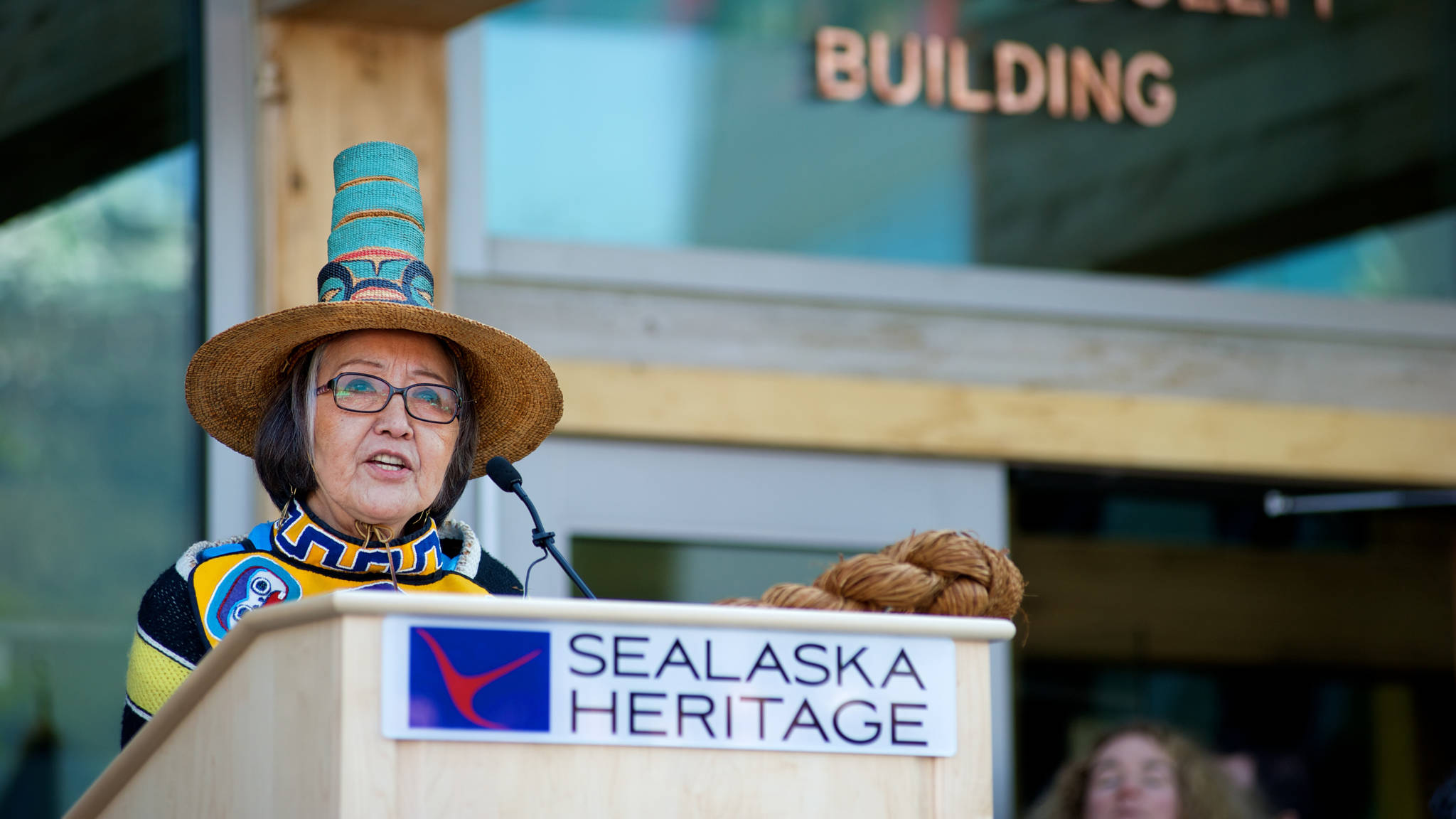 In this 2015 file photo, Dr. Rosita Worl, president of the Sealaska Heritage Institute, speaks at the Grand Opening for the Walter Soboleff Center. (Michael Penn | Juneau Empire File)