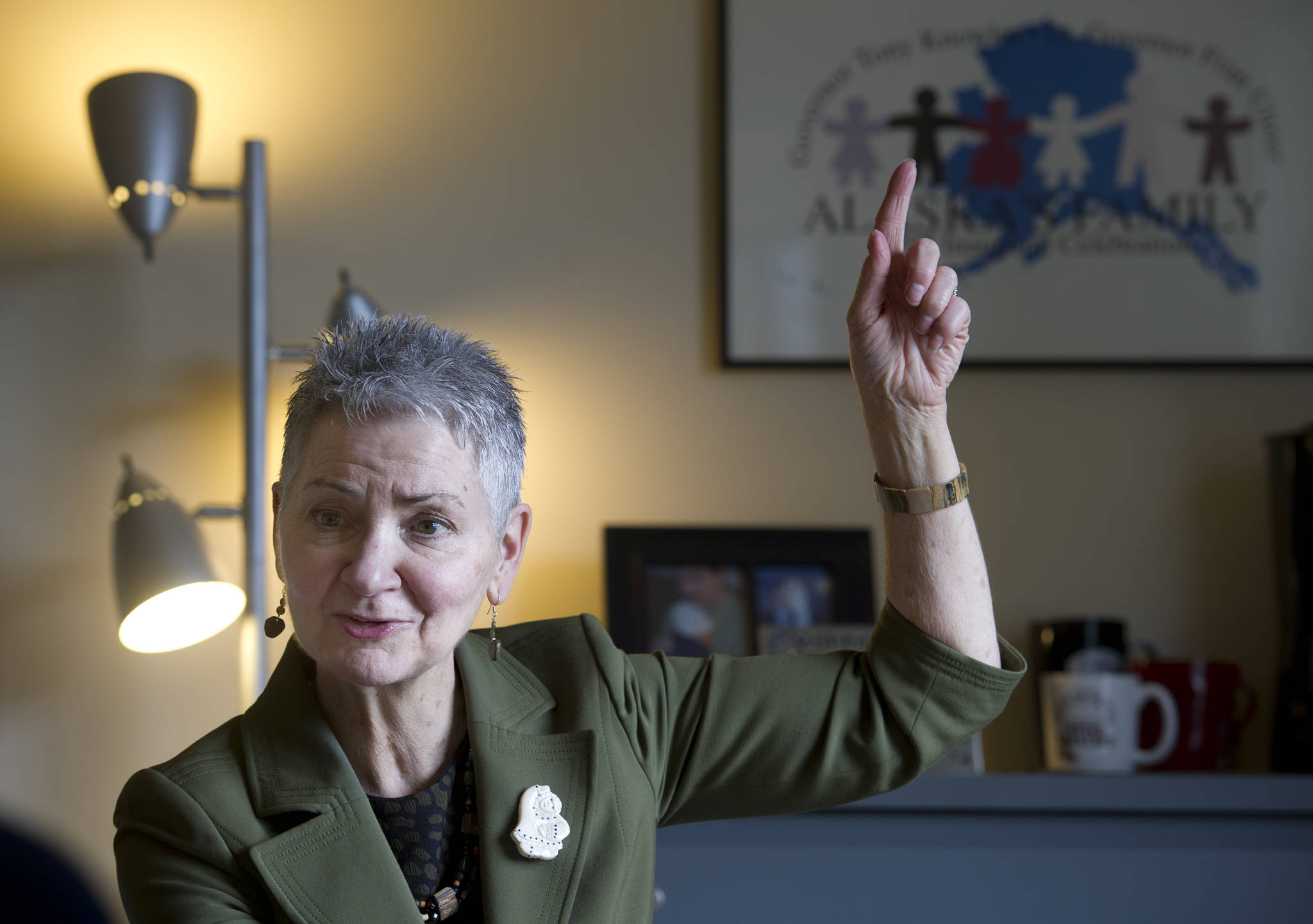 Diane Casto has been named the new Executive Director of Alaska&rsquo;s Council on Domestic Violence and Sexual Assault. She talks about her background during an interview in her office. Michael Penn |  Juneau Empire