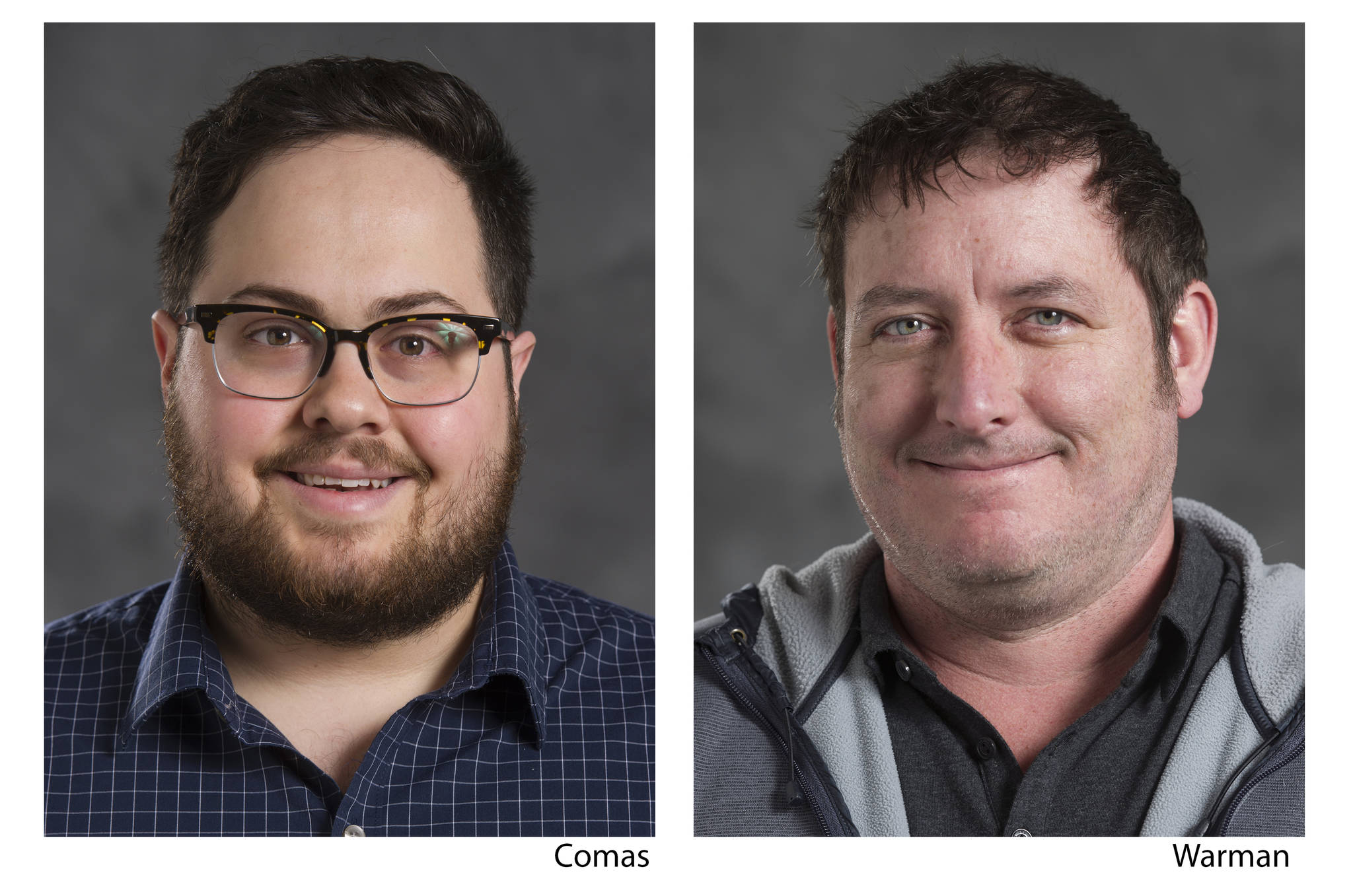 Caleb Comas, left, is the new Marketing and Circulation Manager. Luke Warman is the new Press Room Manager.