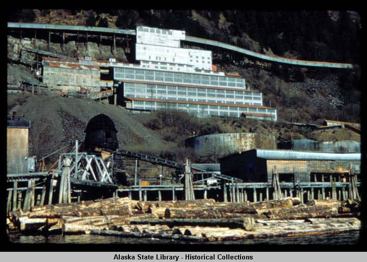 The AJ Mine in 1958. (Caroline Jensen| Alaska State Library Historical Collections, ASL-PCA-417)