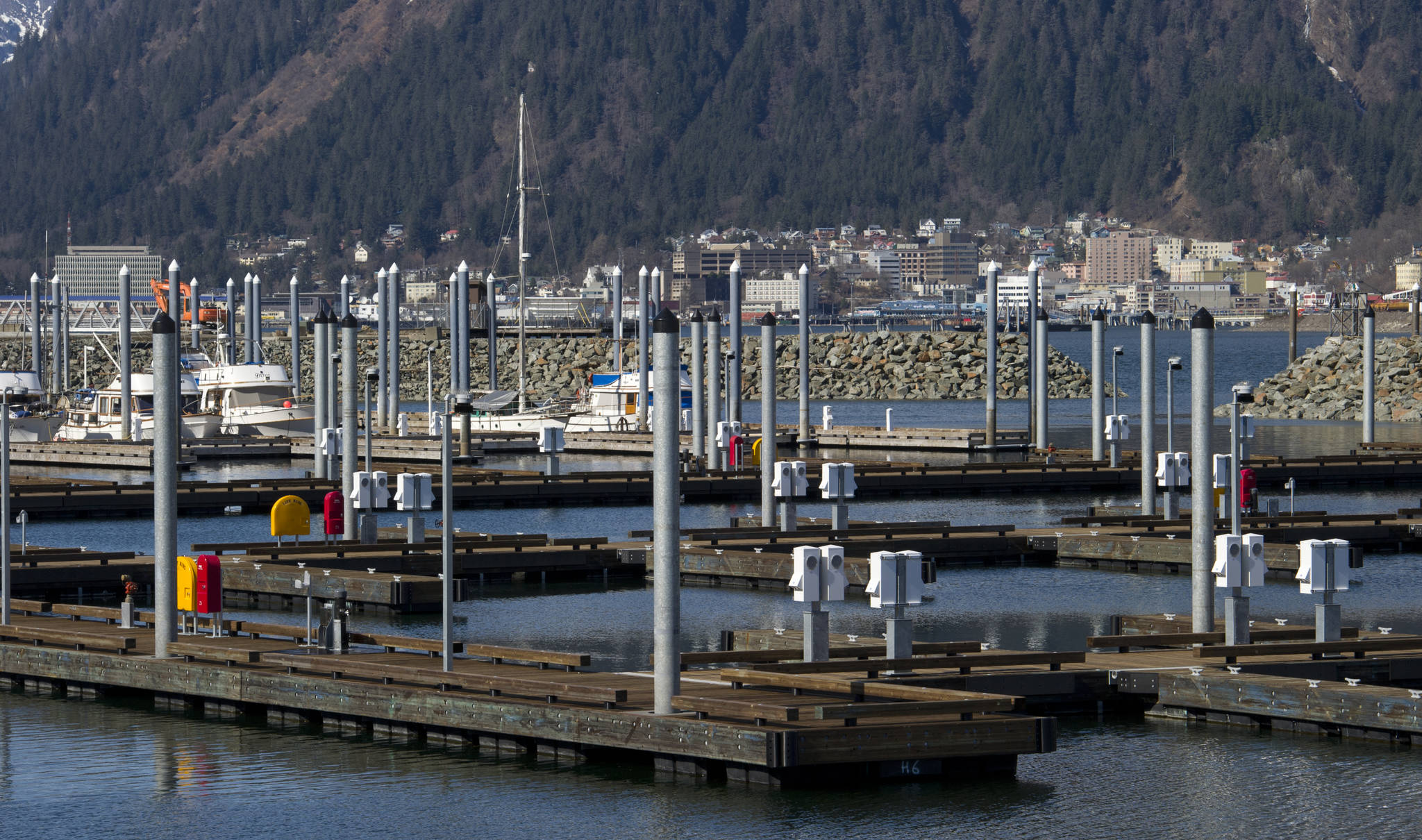 The newly remodeled section of the Douglas Harbor. (Michael Penn | Juneau Empire)