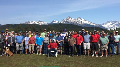 Participants of the Juneau Golf Club&rsquo;s Scramble Tournament pose for a picture at the Mendenhall Golf Course, Saturday, May 27. (Photo courtesy of Barb Whiting)