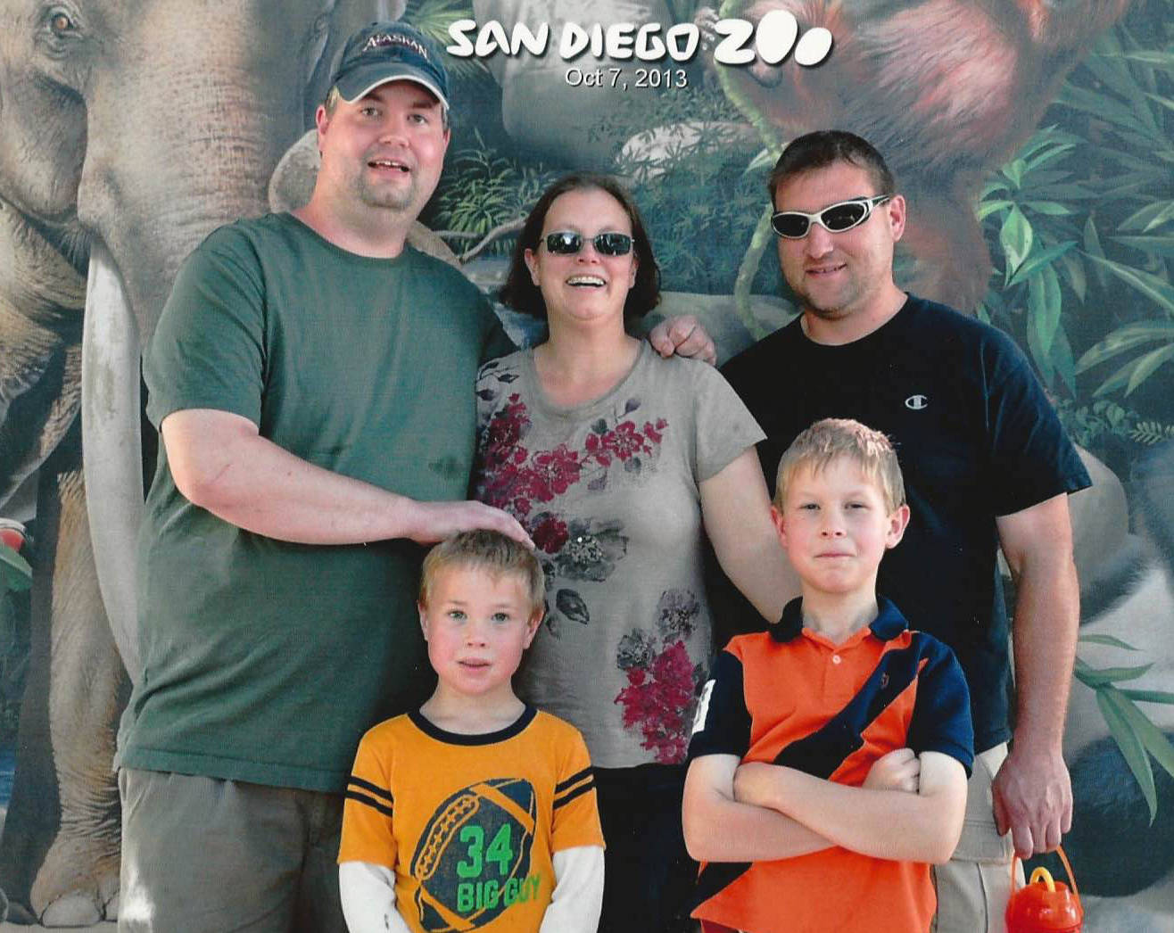 The Arndt family (Karragh, Travis, Kol and Kallum) is seen in a 2013 trip to San Diego along with Karragh Arndt’s brother, Rykken Young. (Photo courtesy of the Arndt family)