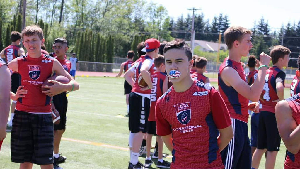 Esteban Soto is shown participating in the USA Football Regional Development camp in Seattle, Washington, over the weekend of May 27-28. (Photo courtesy of Rose Sanchez)