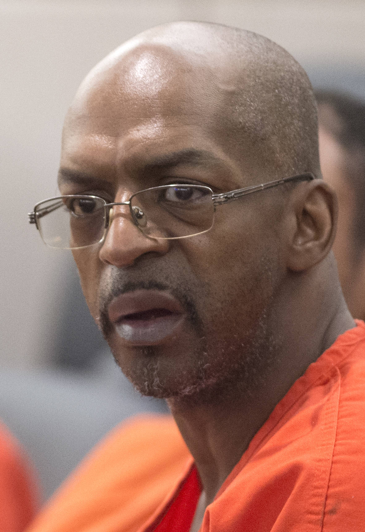 Mack Arthur Parker, 51, appears in Juneau District Court for an arraignment on burglary charges on Wednesday, July 5, 2017. Parker is accused of breaking into the Mendenhall Glacier Visitor Center on Sunday. (Michael Penn | Juneau Empire)