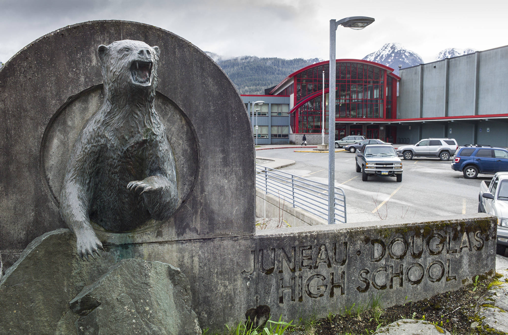 Juneau-Douglas High School is seen on April 27, 2015. If Juneau voters elect to extend the 1 percent sales tax increase, the Juneau School District will receive $5 million for maintenance costs over the ensuing five years. (Michael Penn | Juneau Empire File)