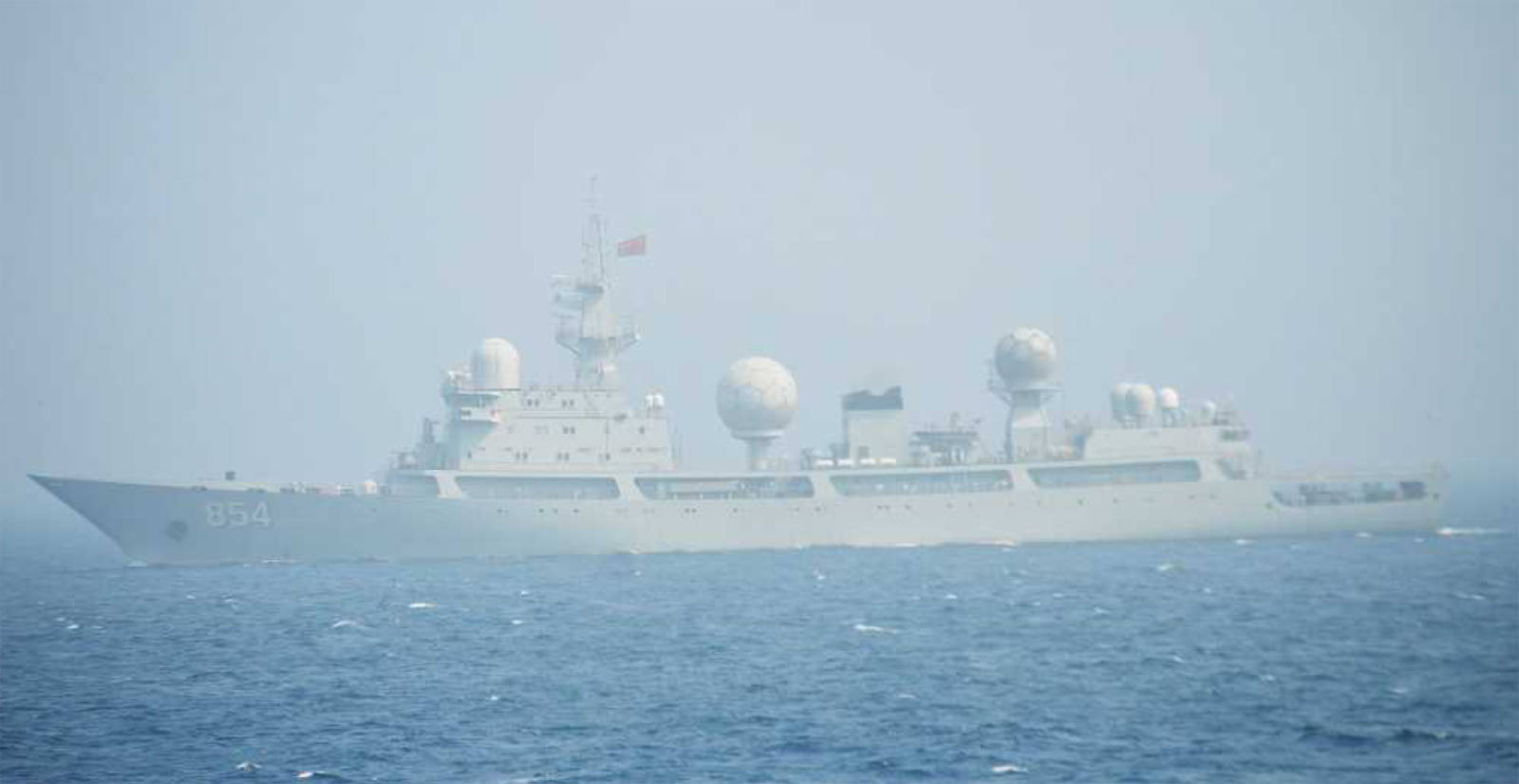 The Tianlangxing, a Chinese People’s Liberation Army-Navy surveillance ship, passed by Japan on July 2, and stayed off the Kodiak coast during the July 11th test of a U.S. missile defense system. (Courtesy Japanese Ministry of Defense)