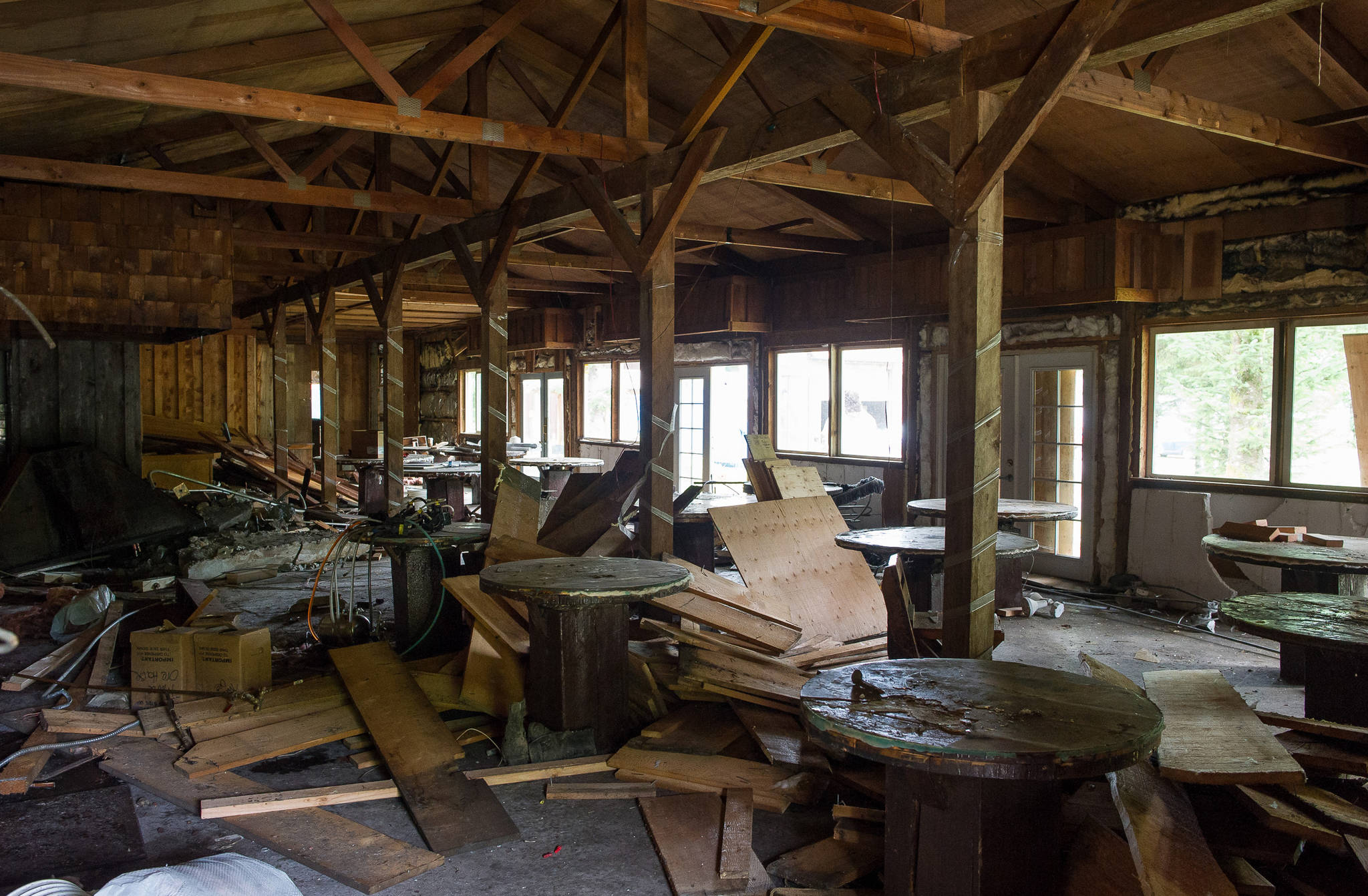 The building previously operated as the Thane Ore House near Sheep Creek will be burned down and replaced with a new heritage park building by Central Council of the Tlingit and Haida Indian Tribes of Alaska on Tuesday, July 25, 2017. (Michael Penn | Juneau Empire)