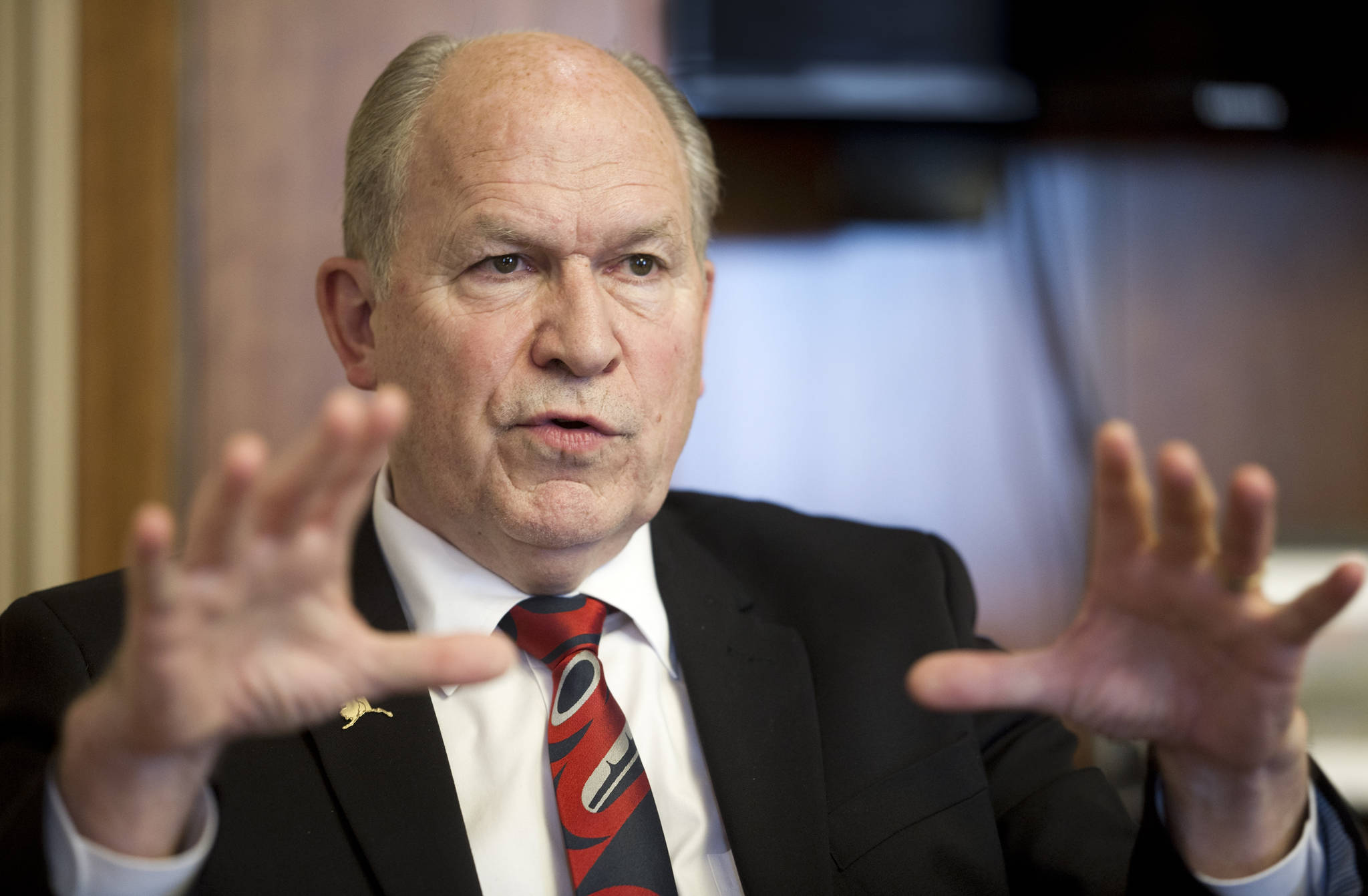 Gov. Bill Walker speaks during a 2014 interview in the Capitol. Walker signed the state’s $1.4 billion capital construction budget on Thursday. (Michael Penn | Juneau Empire File)