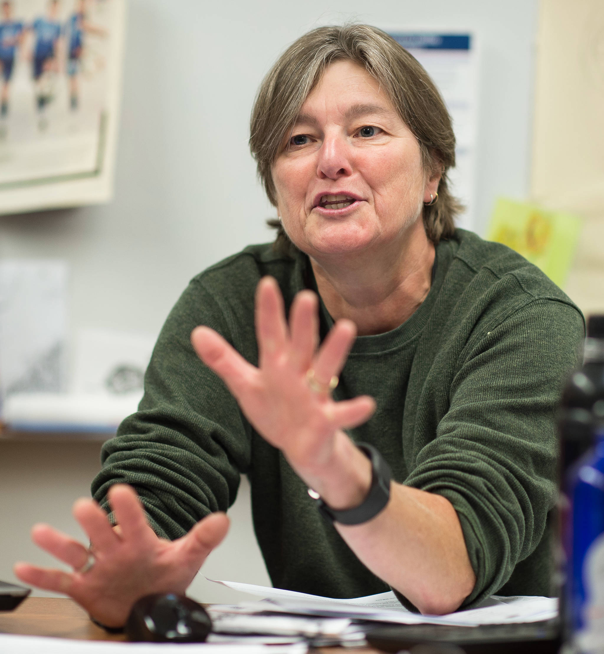 Education Coordinator Kris Weixelman talks about the benefits of growing more food at the Lemon Creek Correctional Center on Wednesday, Aug. 16, 2017. (Micheal Penn | Juneau Empire)