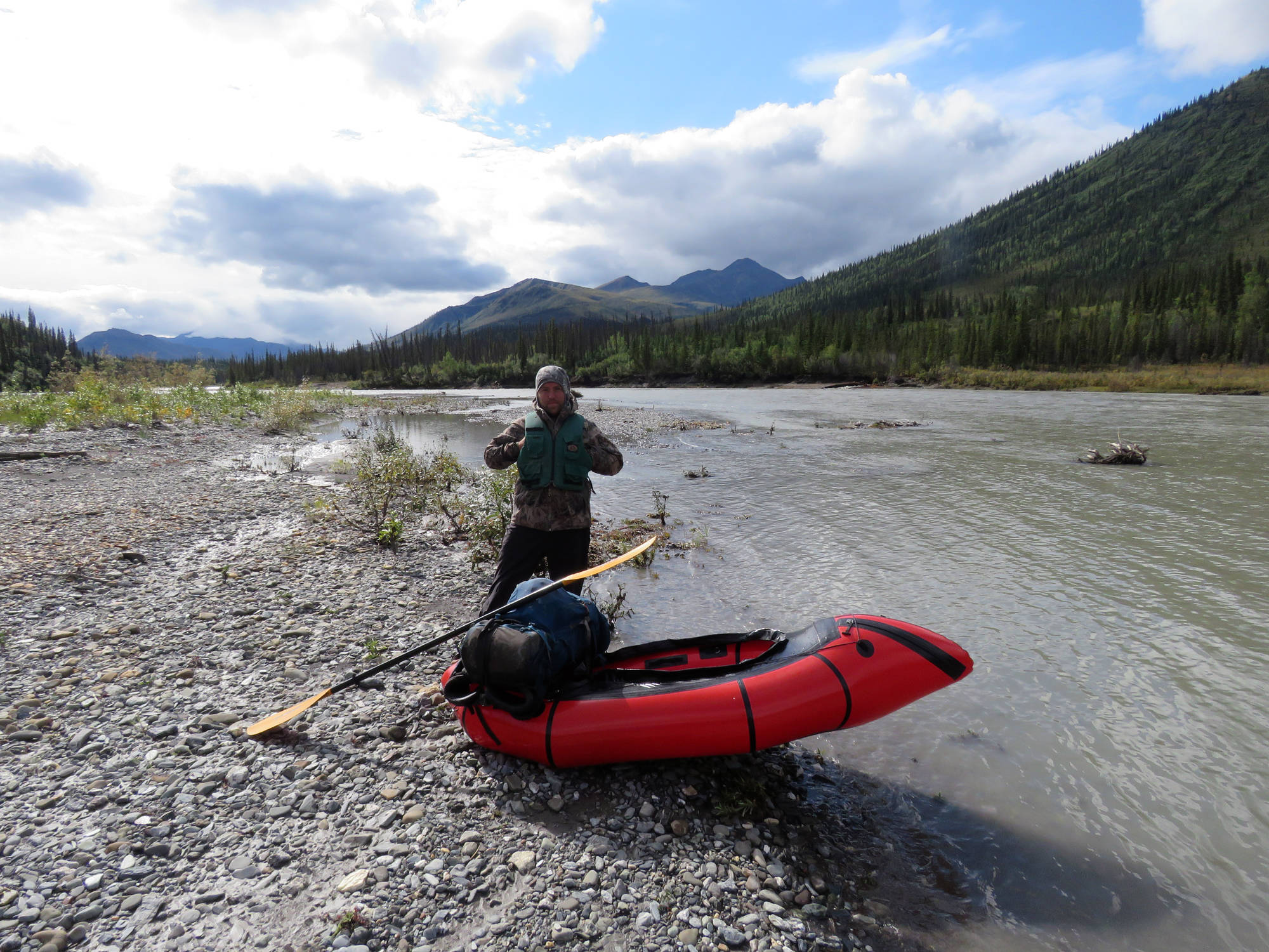 Bjorn Dihle taking a break from pack-rafting down the north for of the Koyukuk.(Photo courtesy of Bjorn Dihle)