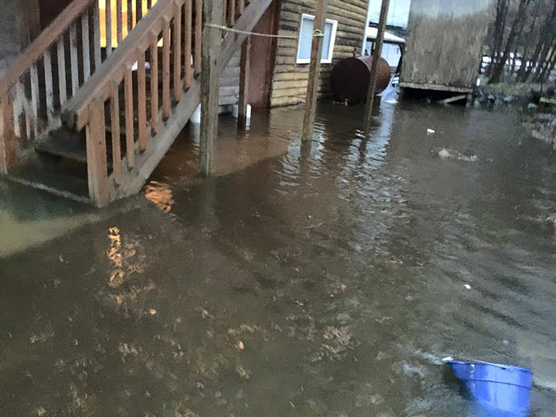 Flooding outside Steve Hayburn&rsquo;s Ketchikan home in January 2015. Photo by Steve Hayburn.
