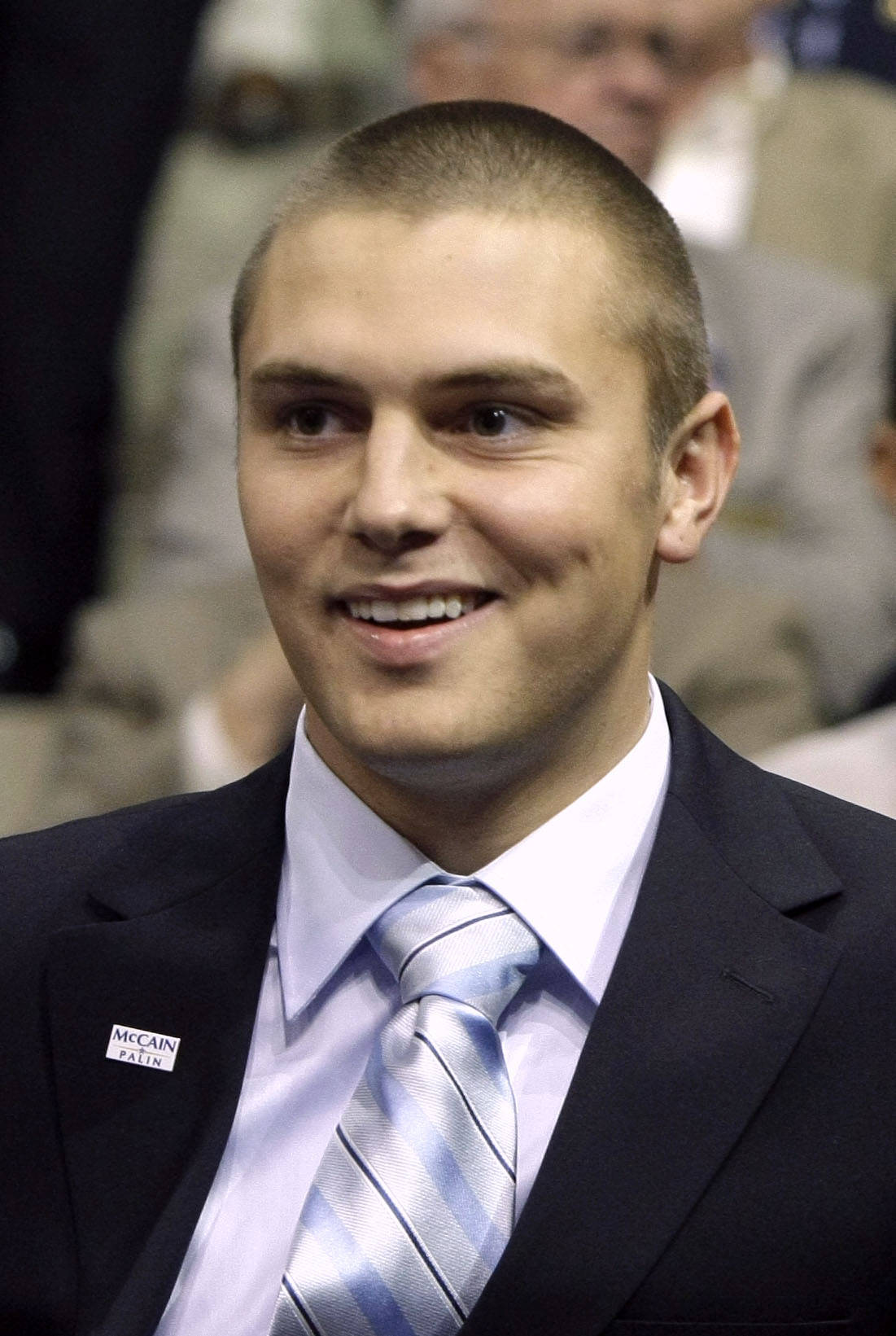 This Sept. 3, 2008 photo shows Track Palin, son of Republican vice presidential candidate Alaska Gov. Sarah Palin during the Republican National Convention in St. Paul, Minnesota. Palin, is set to appear in court Monday, Jan. 8, 2018, on charges he assaulted his father at the family’s Alaska home. (Charles Rex Arbogast | The Associated Press File)