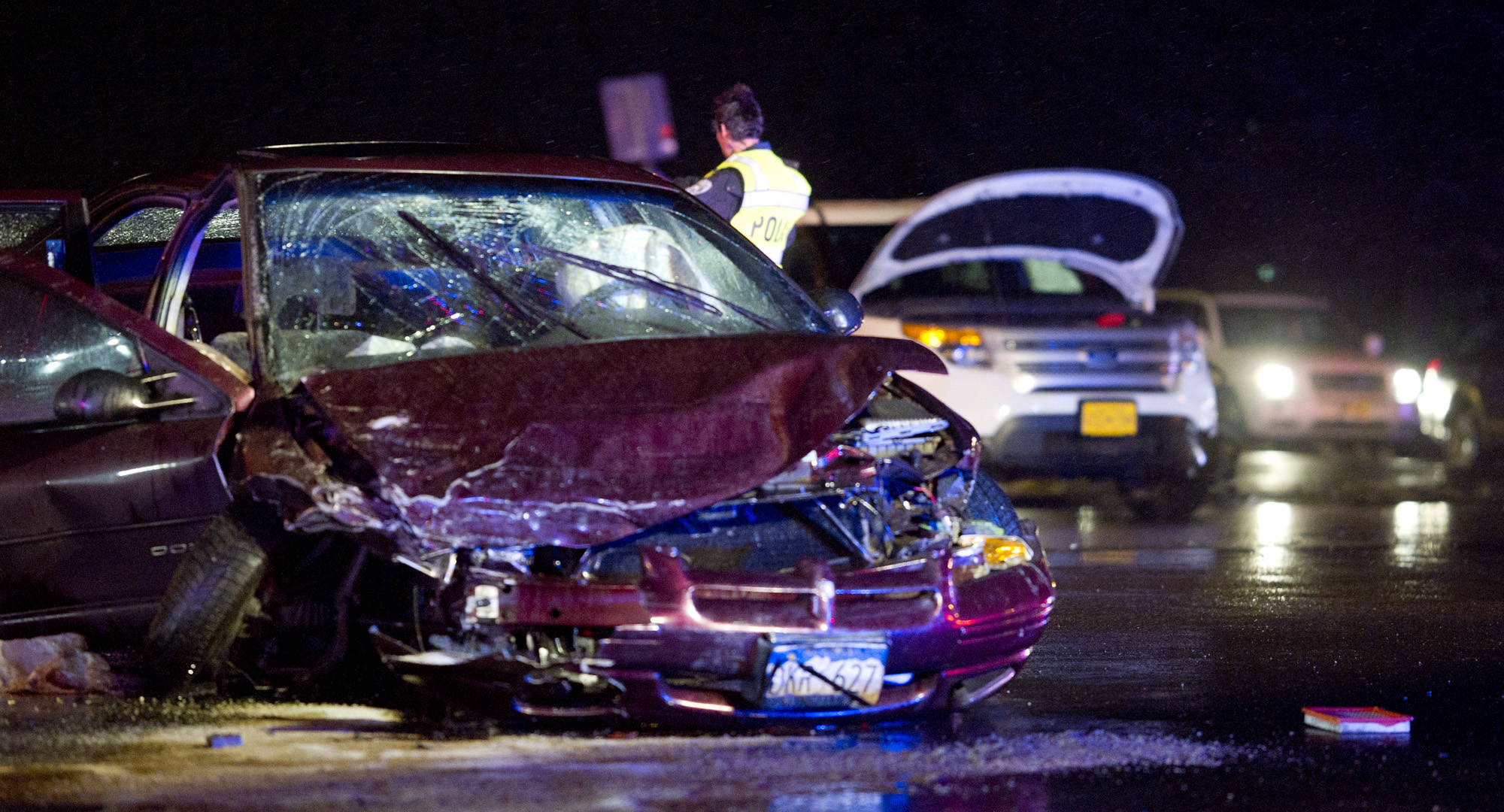 Multi-vehicle accident at the Fred Meyer intersection just as rush hour started on Friday, Dec. 2, 2016. (Michael Penn | Juneau Empire)