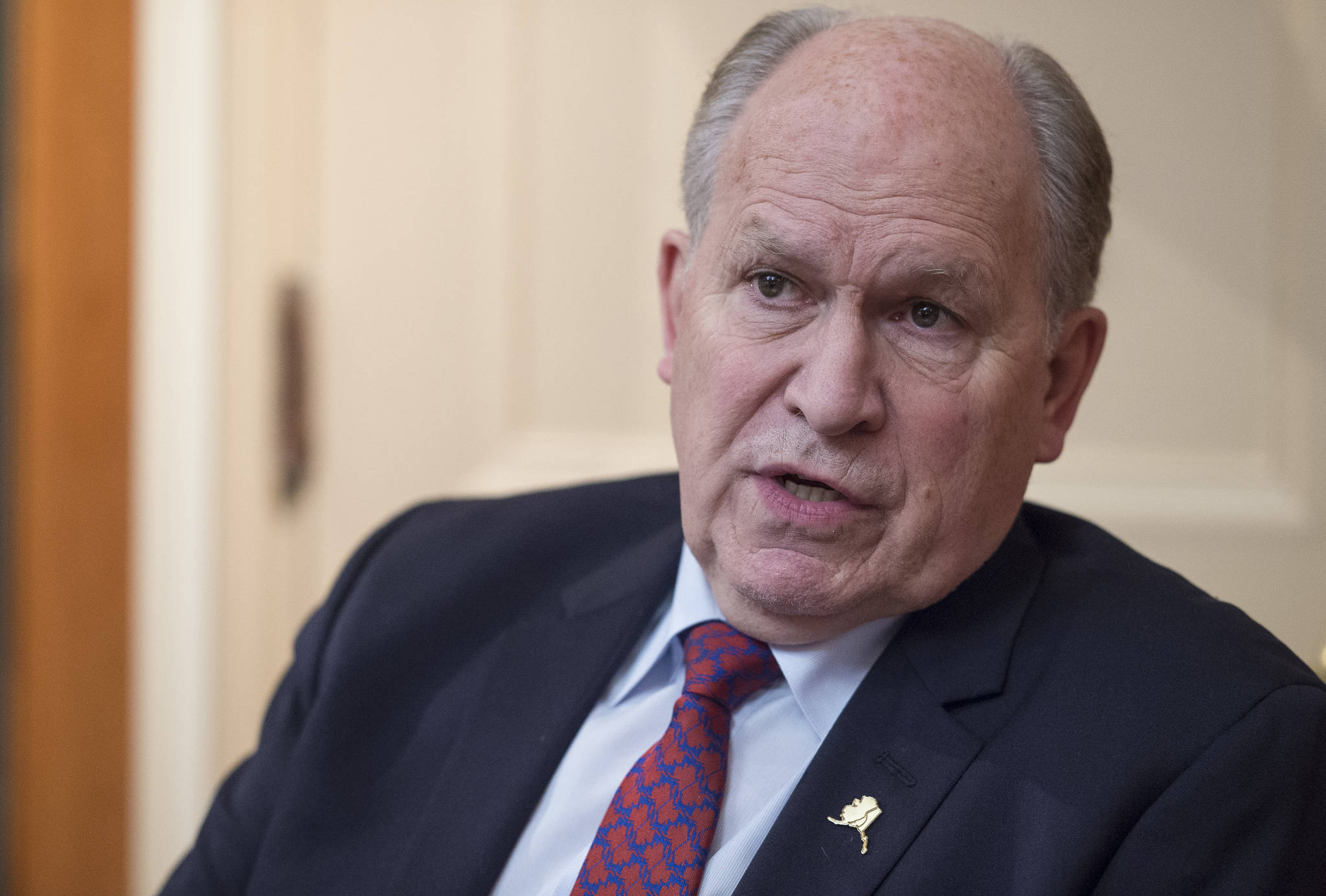 Gov. Bill Walker answers a range of questions during an interview with the Empire in his Capitol office on Friday, Jan. 5, 2018. (Michael Penn | Juneau Empire)
