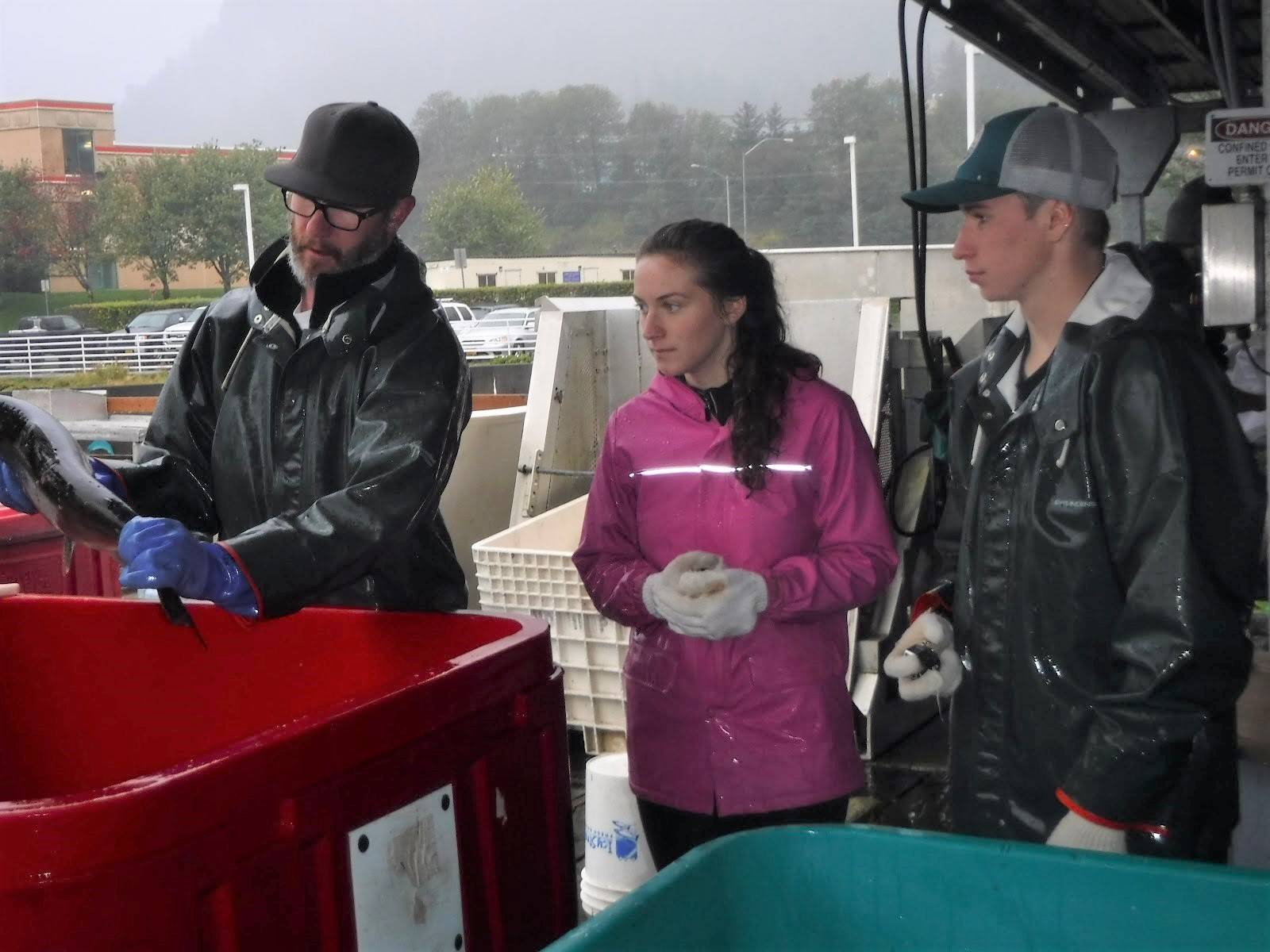 Students engage is field research at DIPAC as part of last year’s Fish Tech class. (Courtesy Photo)