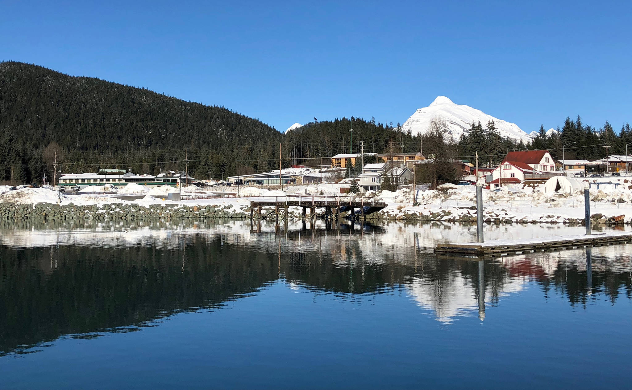A view from Don D. Statter Memorial Boat Harbor in Auke Bay. (Angelo Saggiomo | Juneau Empire)