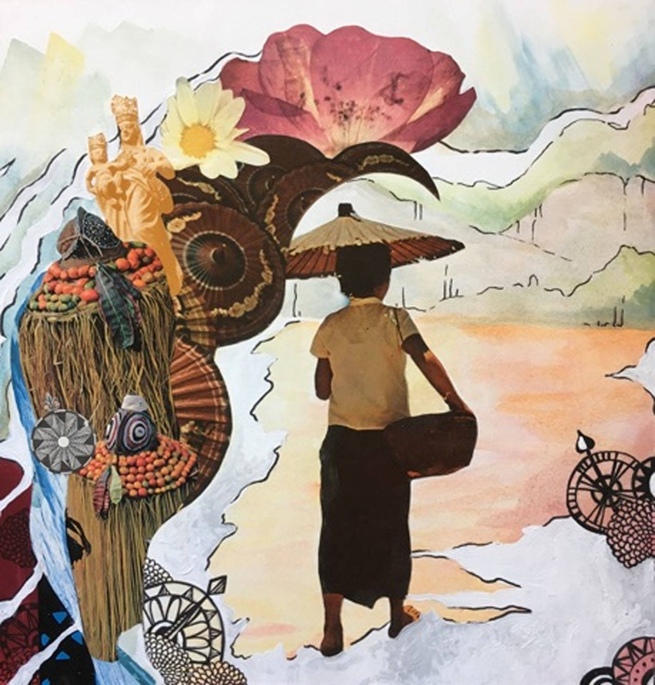 “Traveler” collage art by Megan Chalfant. Courtesy image.