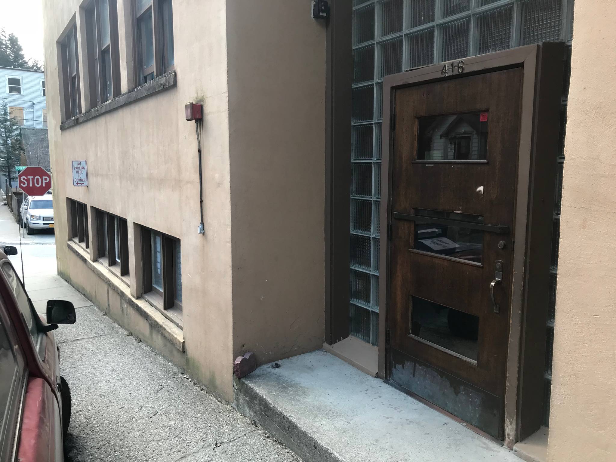 The front door to the Nature Conservancy is pictured on Friday, April 6, 2018. (Alex McCarthy | Juneau Empire)