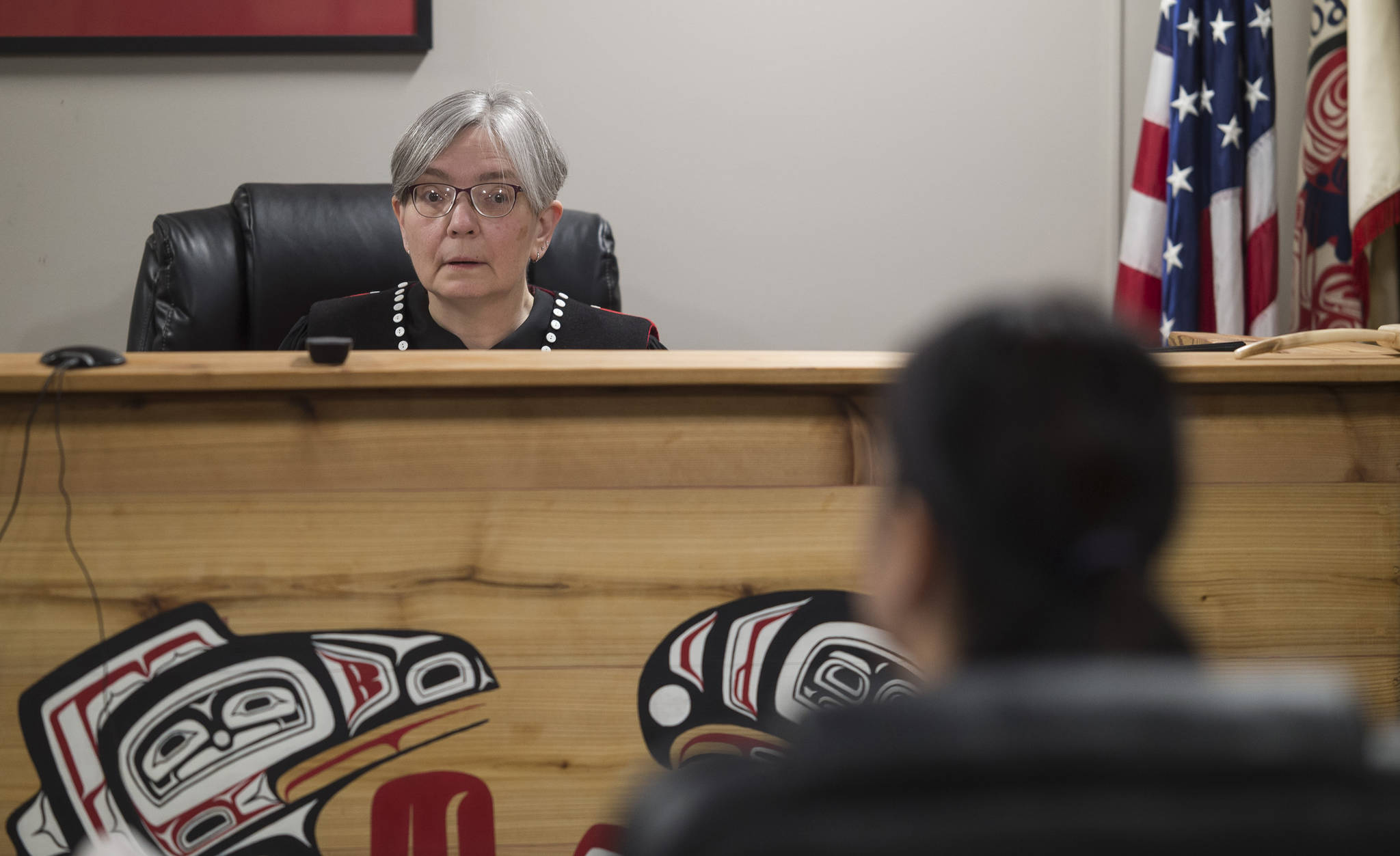 Judge Debra O’Gara works in the Central Council Tlingit and Haida Indian Tribes of Alaska’s Tribal Court on Wednesday, March 14, 2018. (Michael Penn | Juneau Empire)