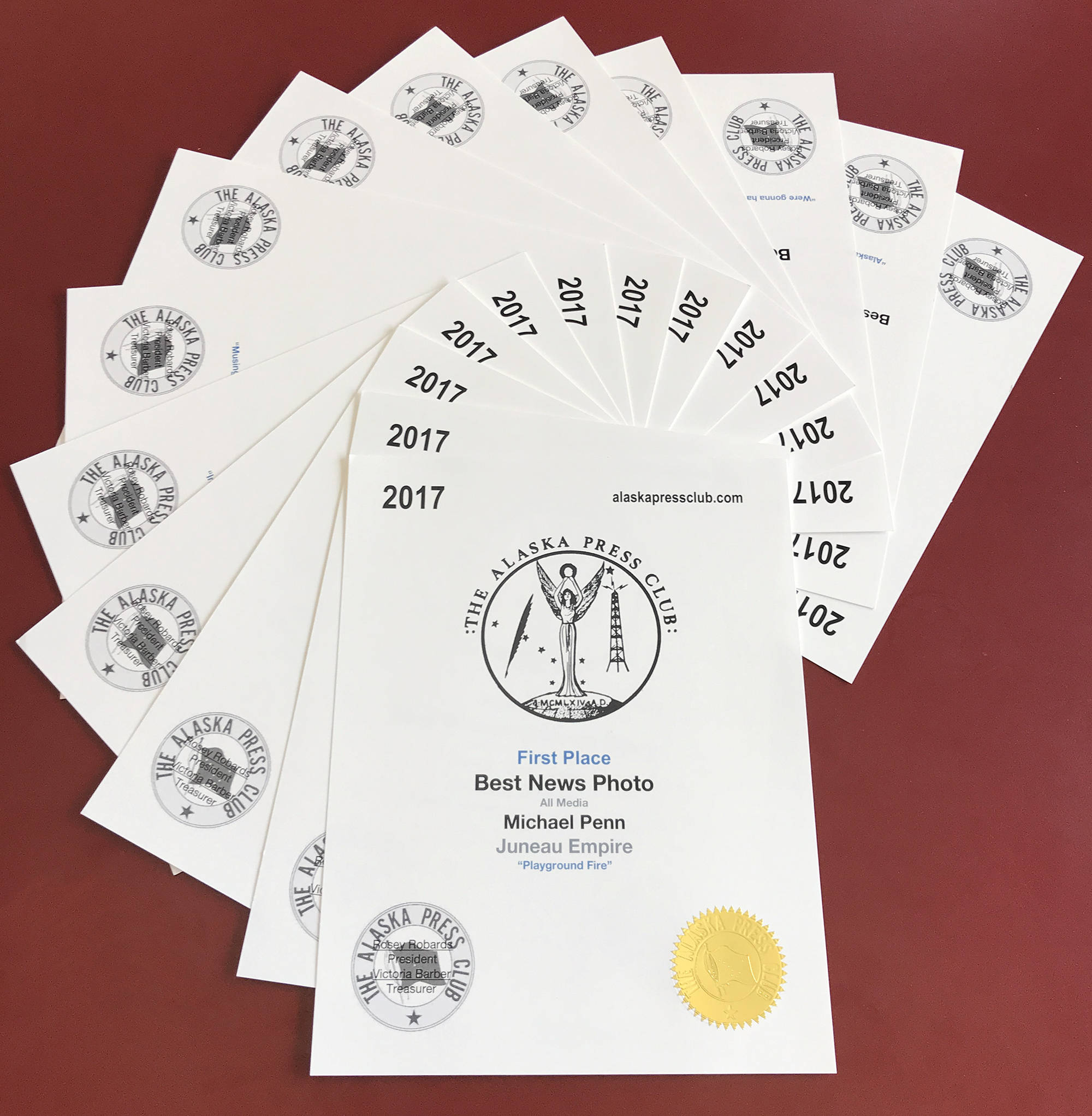 The Juneau Empire editorial staff won 14 awards from the Alaska Press Club last weekend. The Capital City Weekly received two, also. (Michael Penn | Juneau Empire)