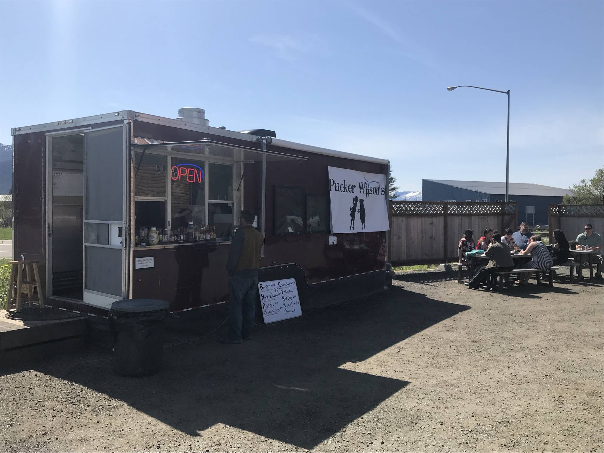 A second location for the popular food truck Pucker Wilson’s is in a lot at the Juneau Mercantile and Armory near the Juneau International Airport. (Kevin Gullufsen | Juneau Empire)