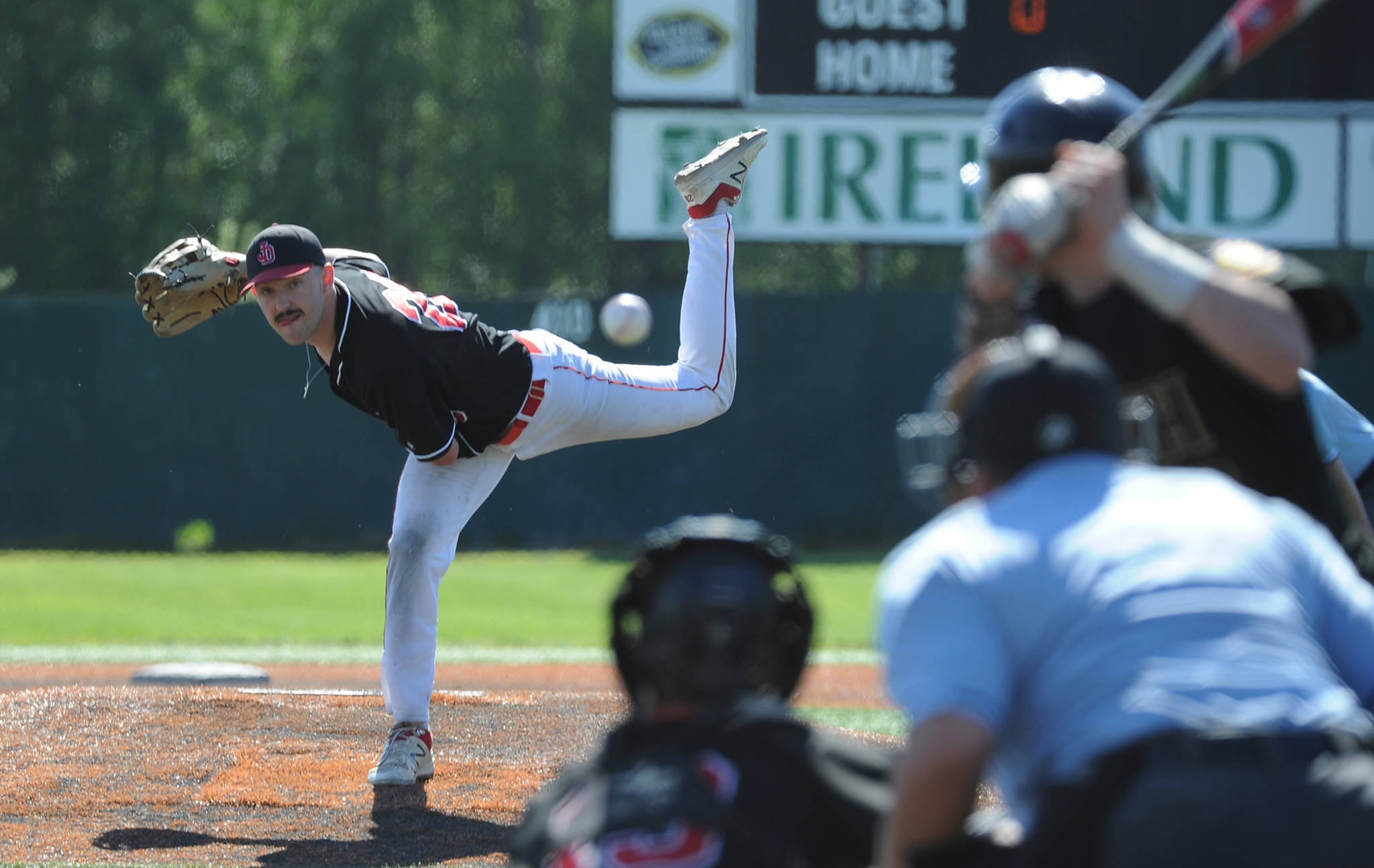 Juneau-Douglas High School pitcher Kasey Watts pitched six innings in the ASAA state baseball championship game. JDHS won 3-2 over South Anchorage. (Michael Dinneen | For the Juneau Empire)