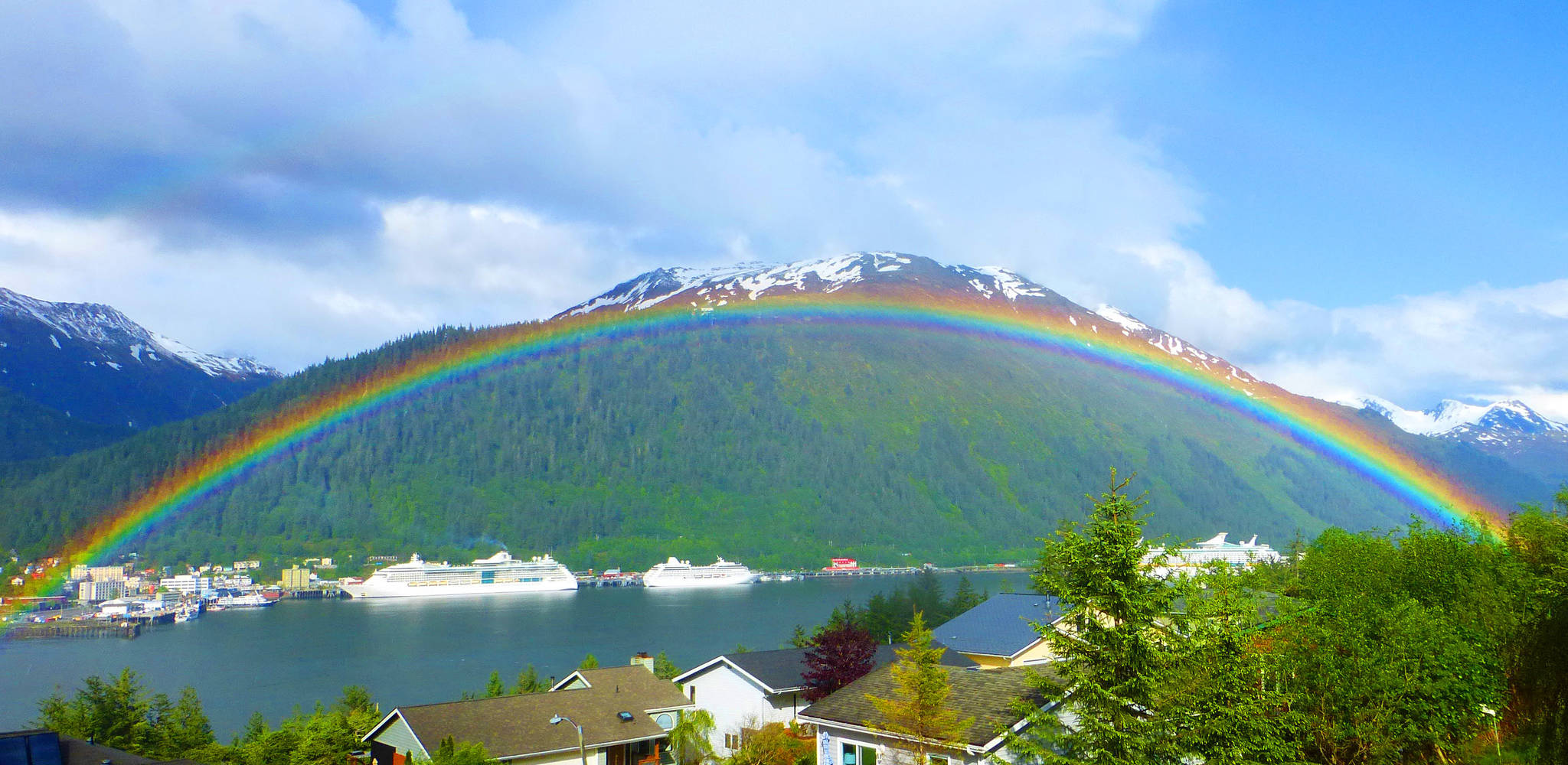 A rainbow over Juneau. Photo by Denise Carroll.