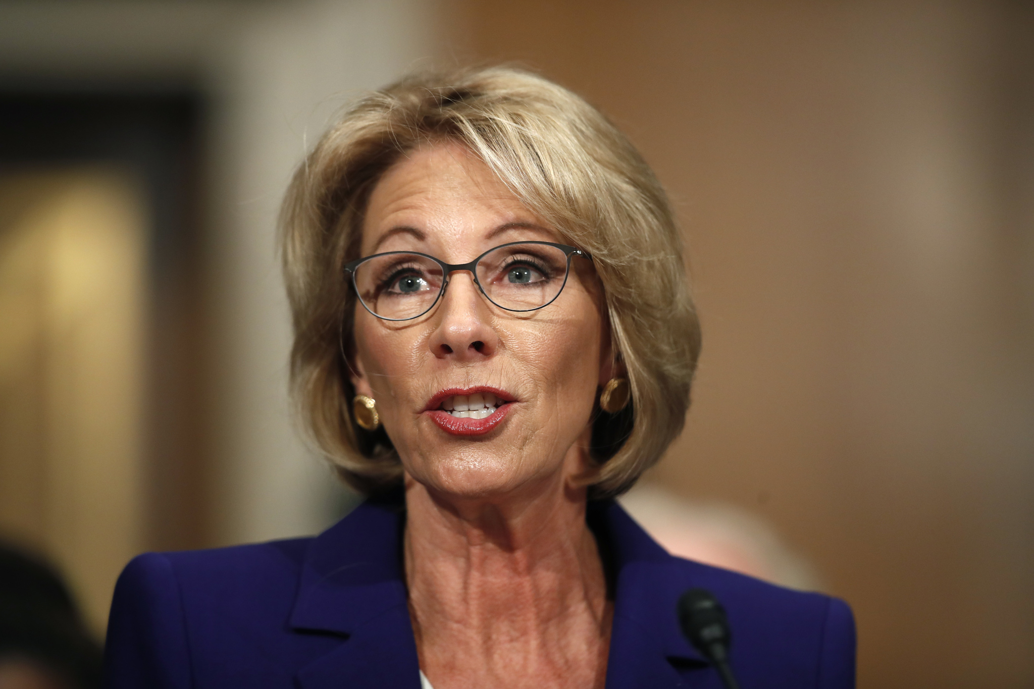 Education Secretary-designate Betsy DeVos testifies on Capitol Hill in Washington at her confirmation hearing Tuesday before the Senate Health, Education, Labor and Pensions Committee. Carolyn Kaster | The Associated Press